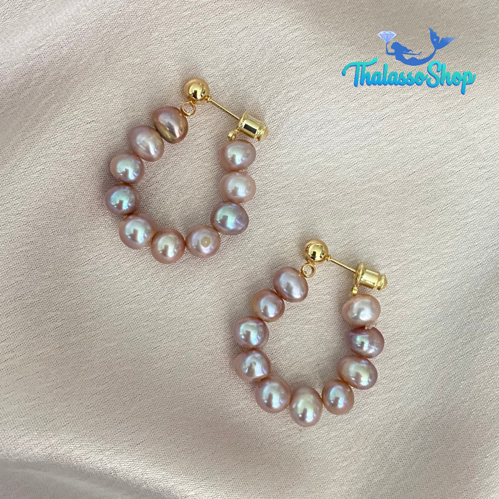 DAYANA Pearl Hoop Earrings