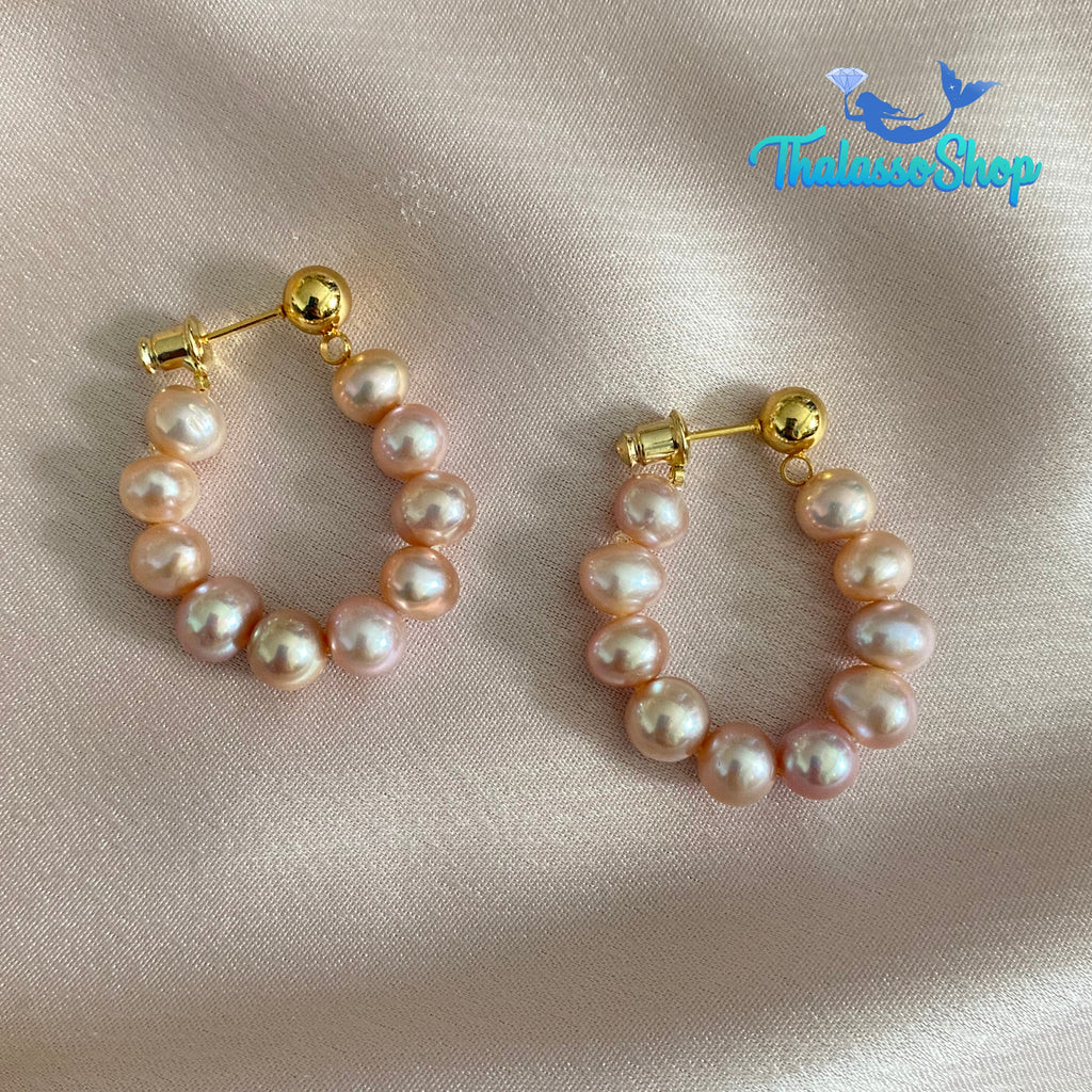 DAYANA Pearl Hoop Earrings