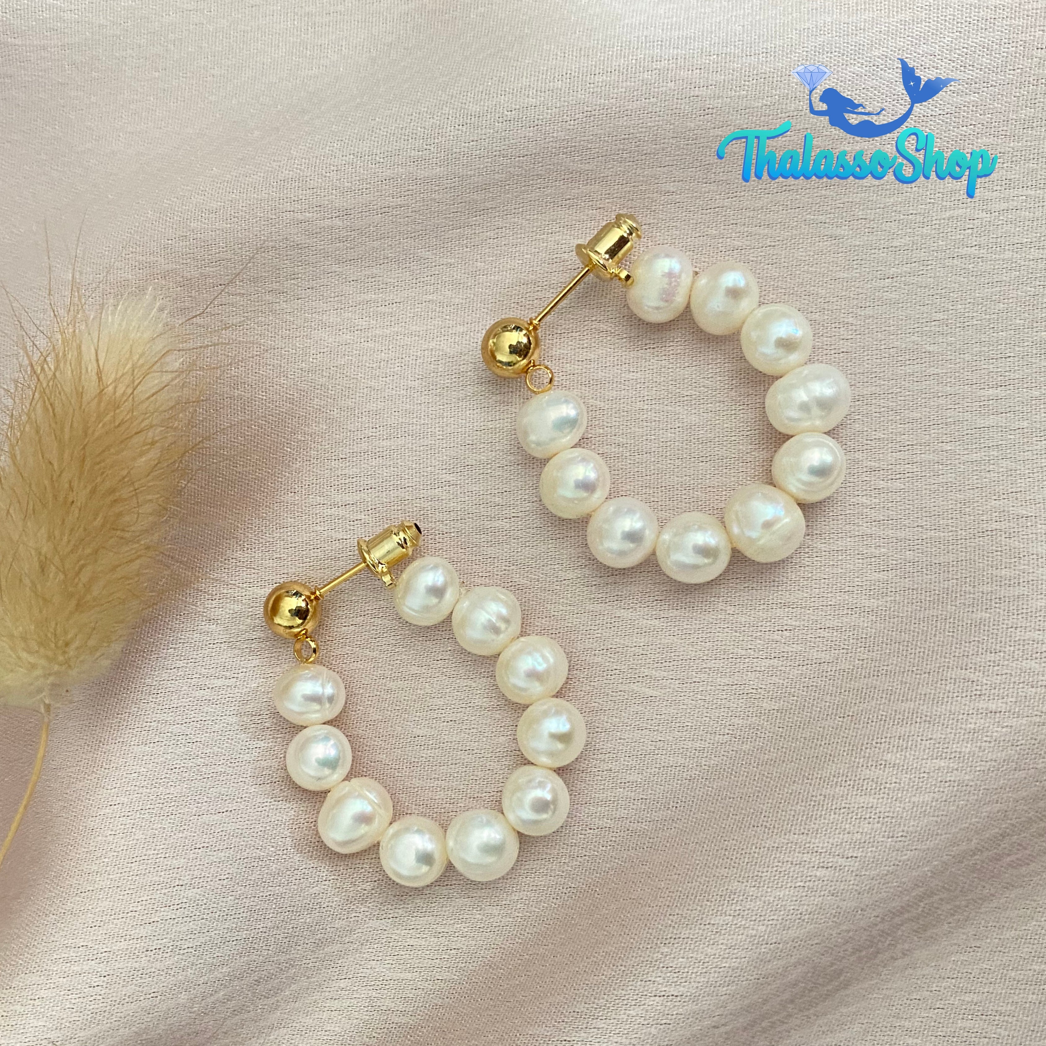 DAYANA Pearl Hoop Earrings