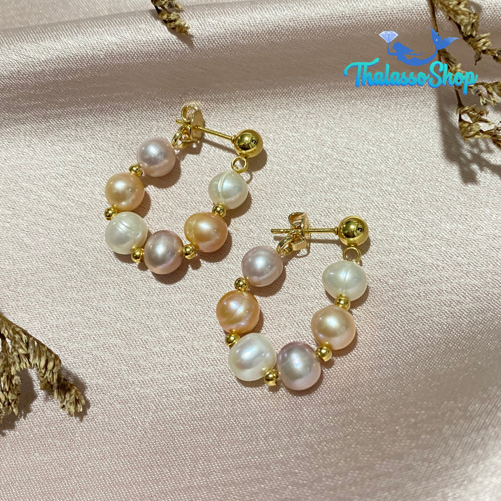 JANINE Pearl Hoop Earrings