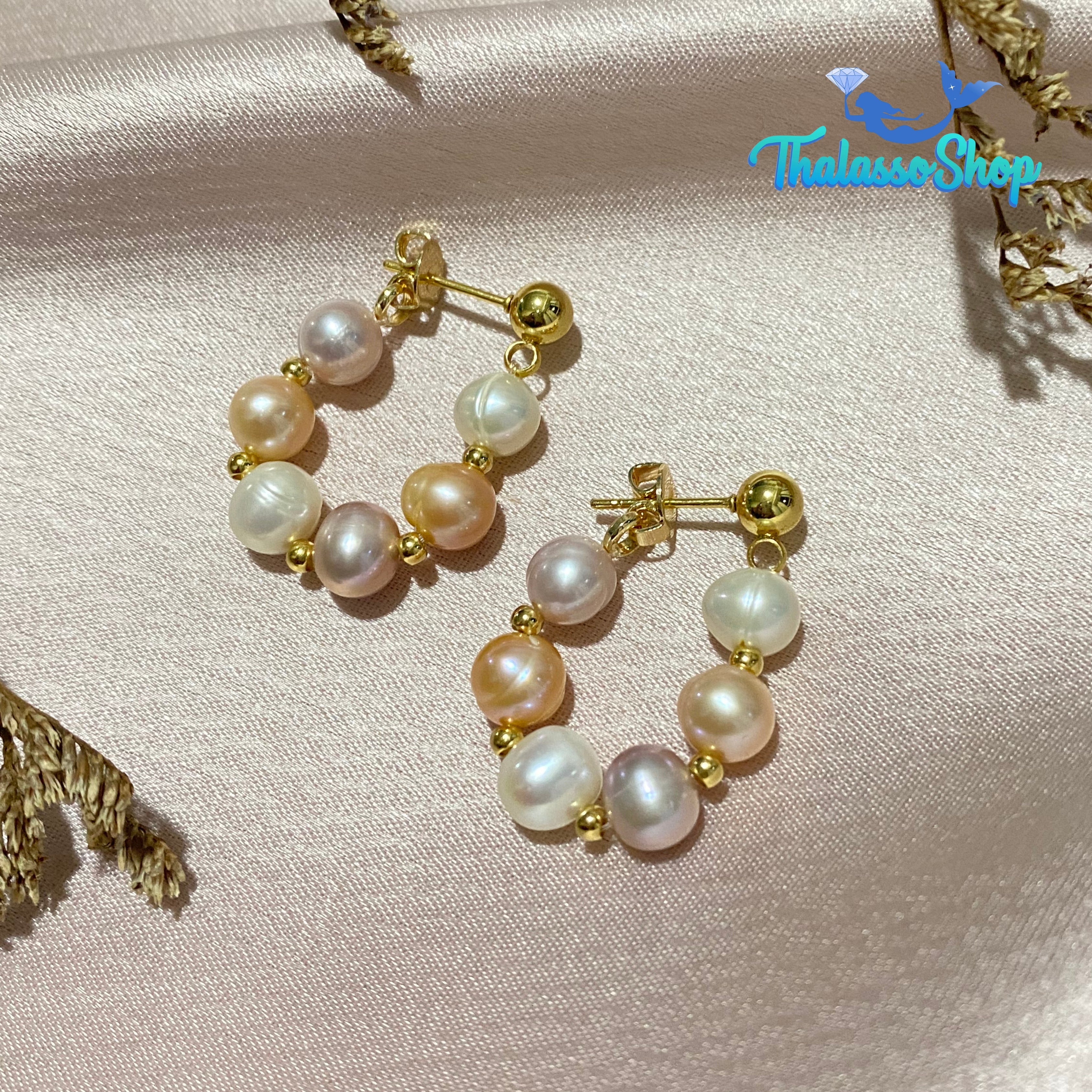 JANINE Pearl Hoop Earrings