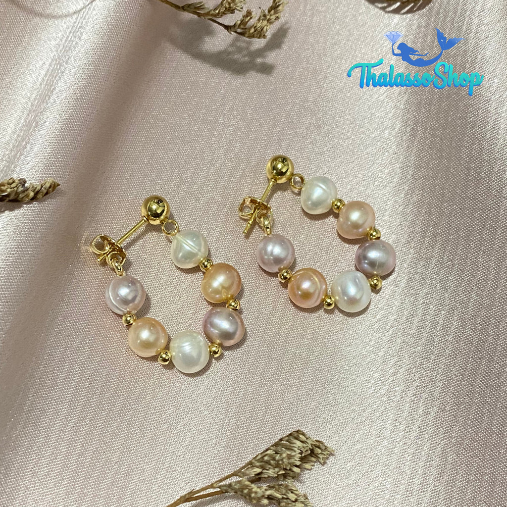 JANINE Pearl Hoop Earrings