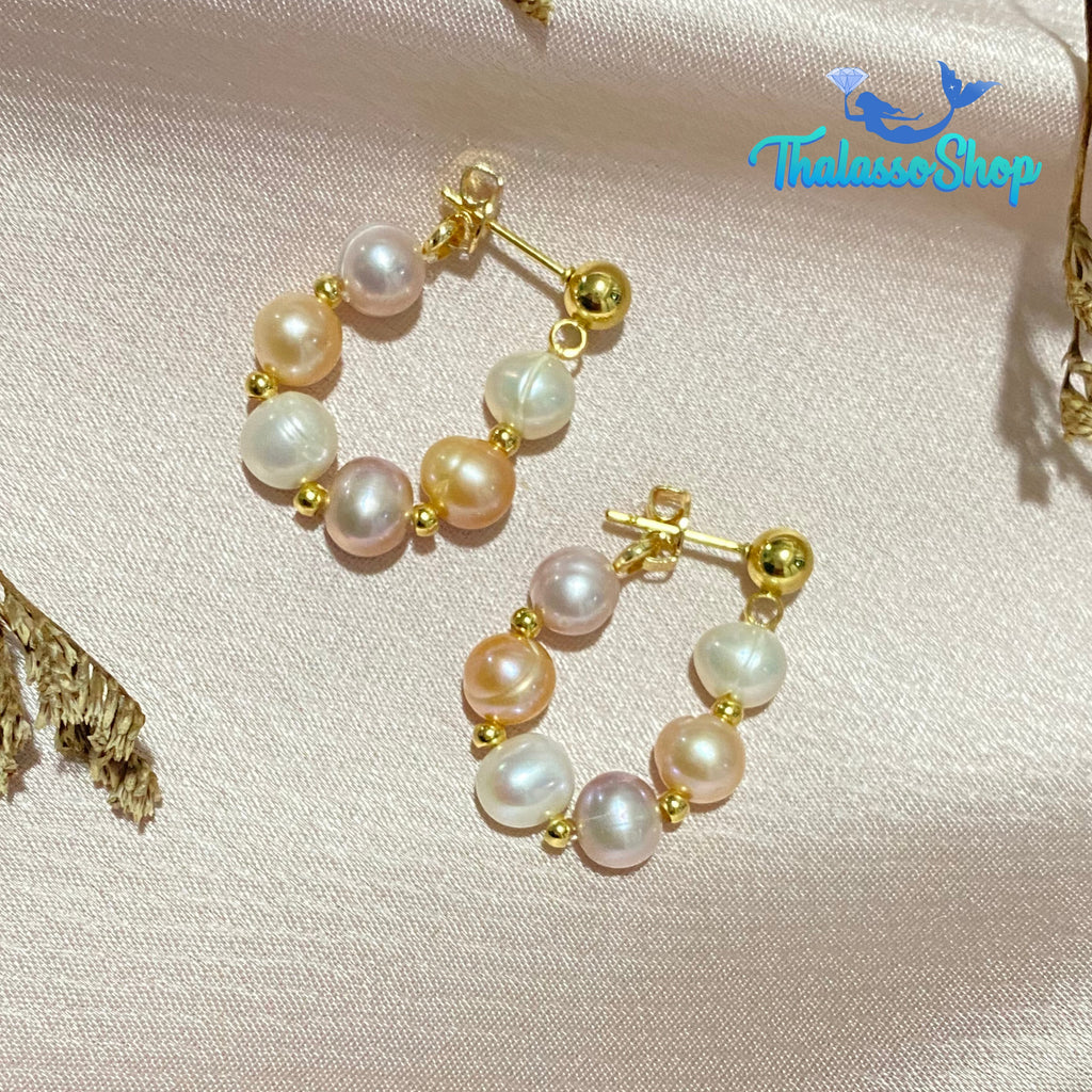 JANINE Pearl Hoop Earrings