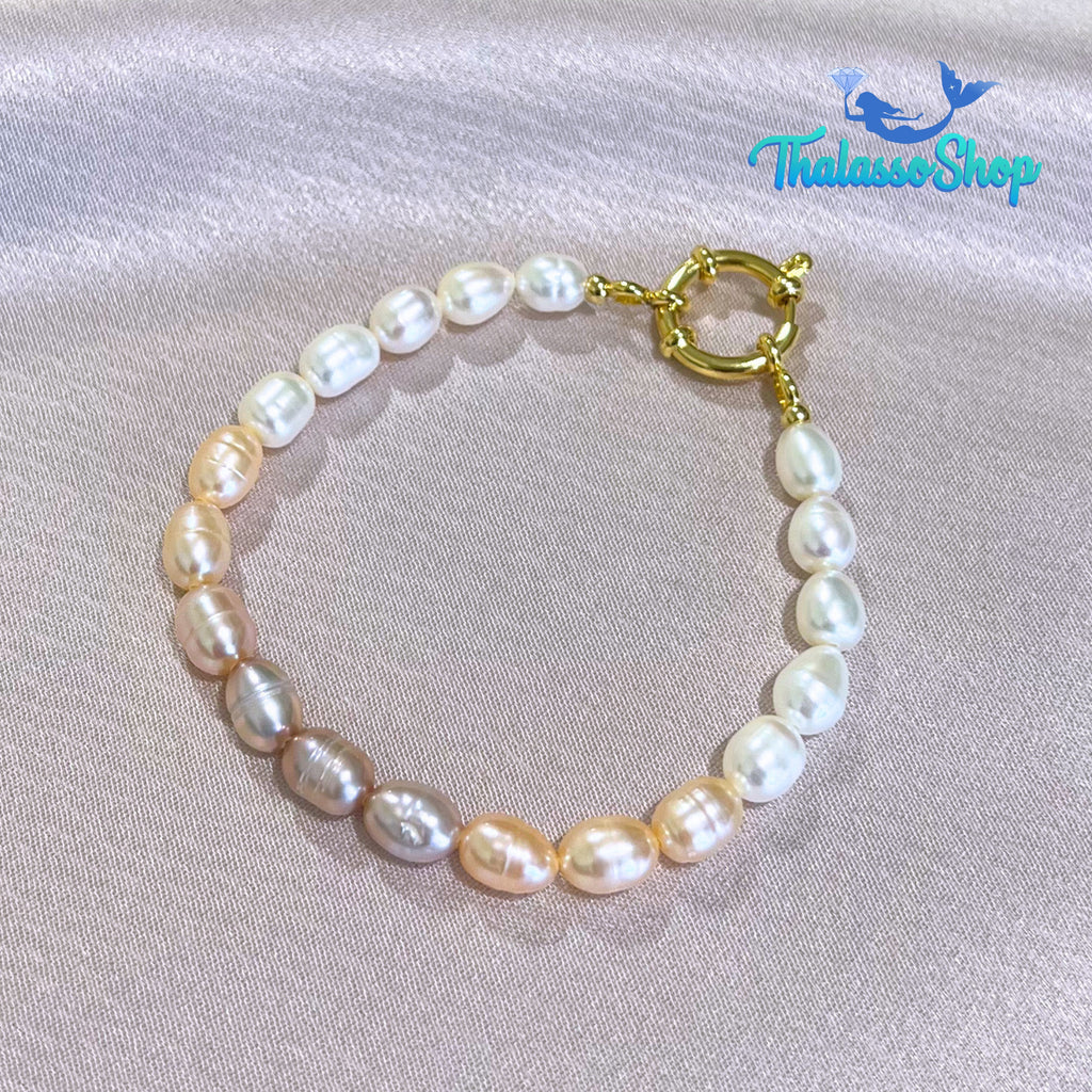 JEHZA Peach-Lilac Pearl Bracelet