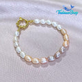 JEHZA Peach-Lilac Pearl Bracelet