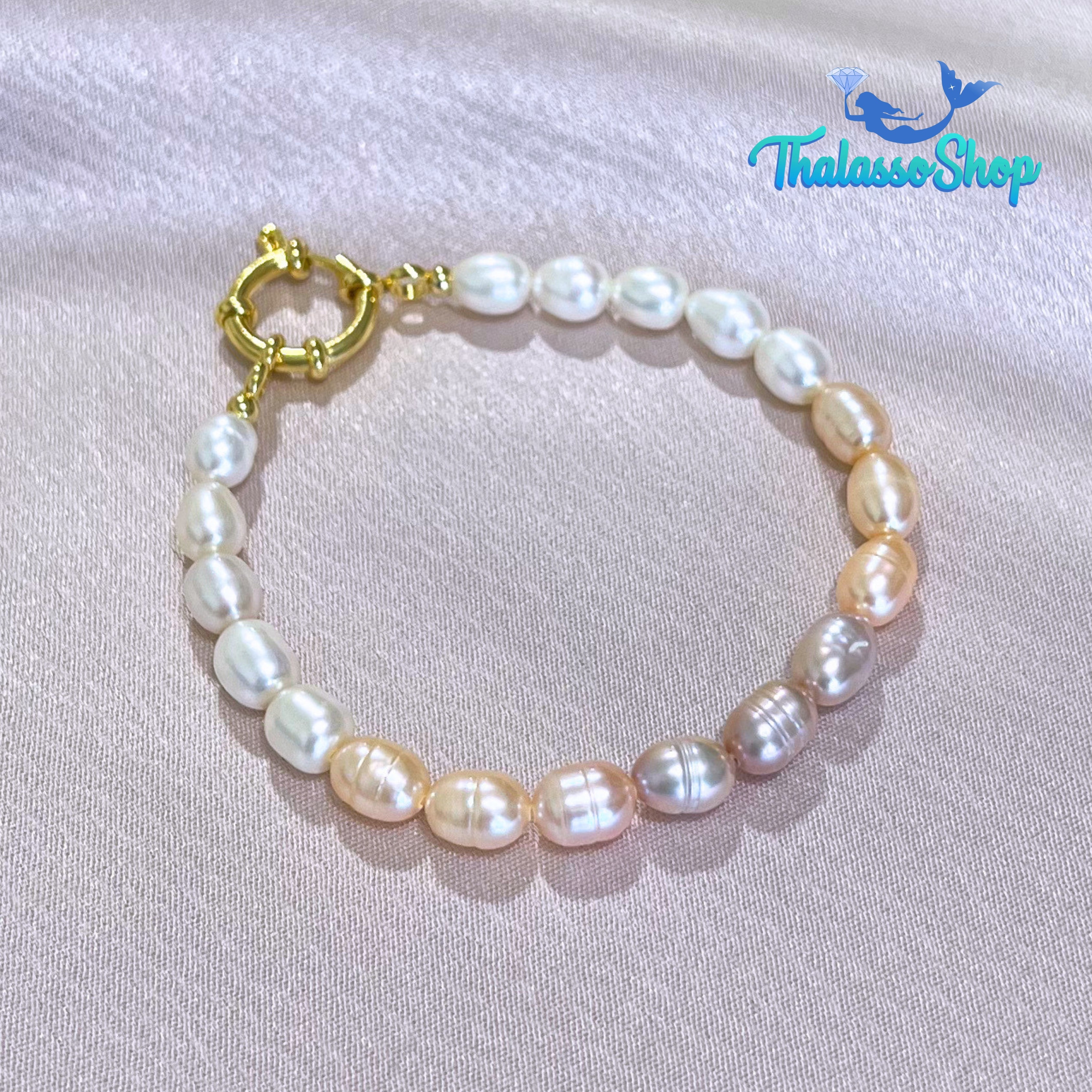 JEHZA Peach-Lilac Pearl Bracelet