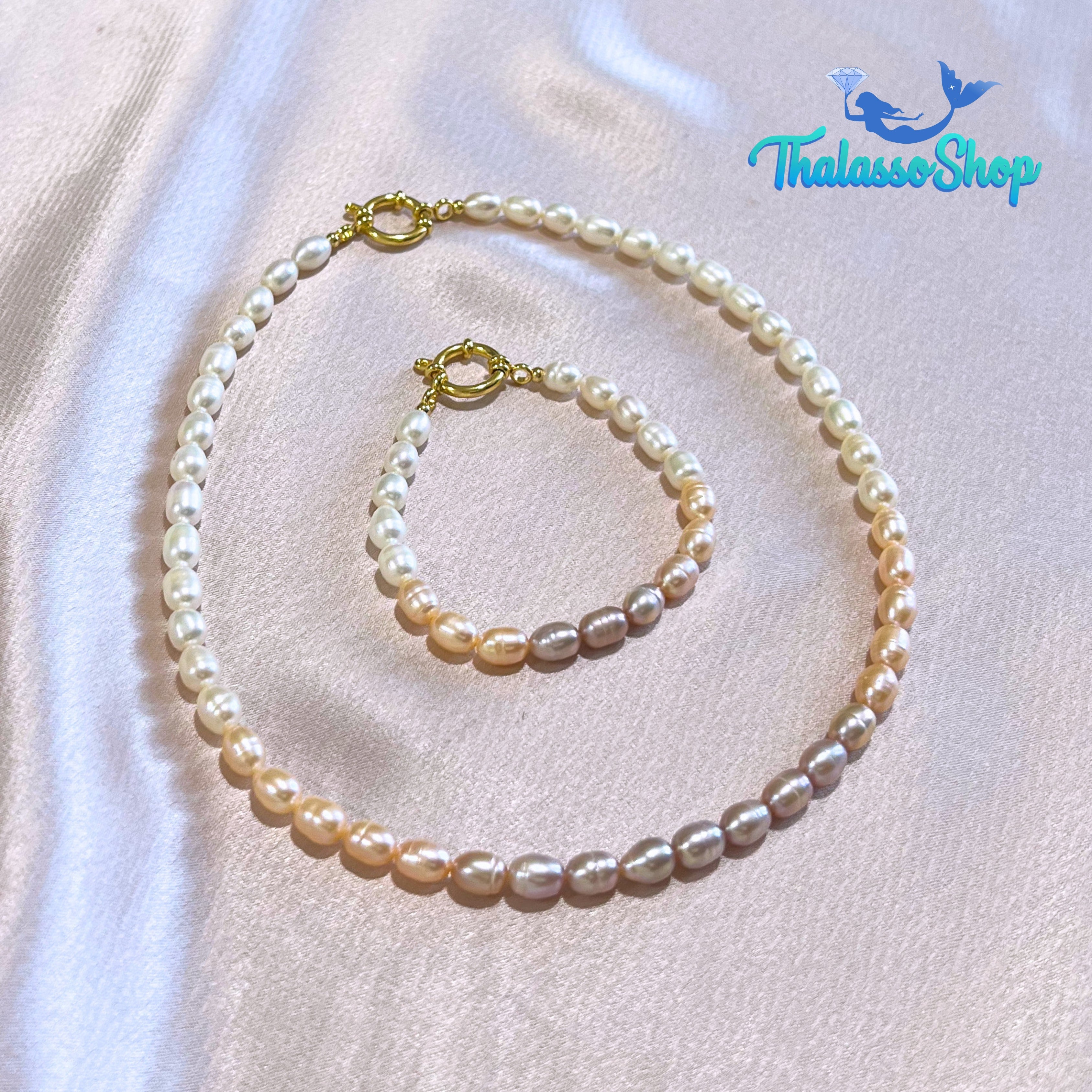 JEHZA Peach-Lilac Pearl Necklace
