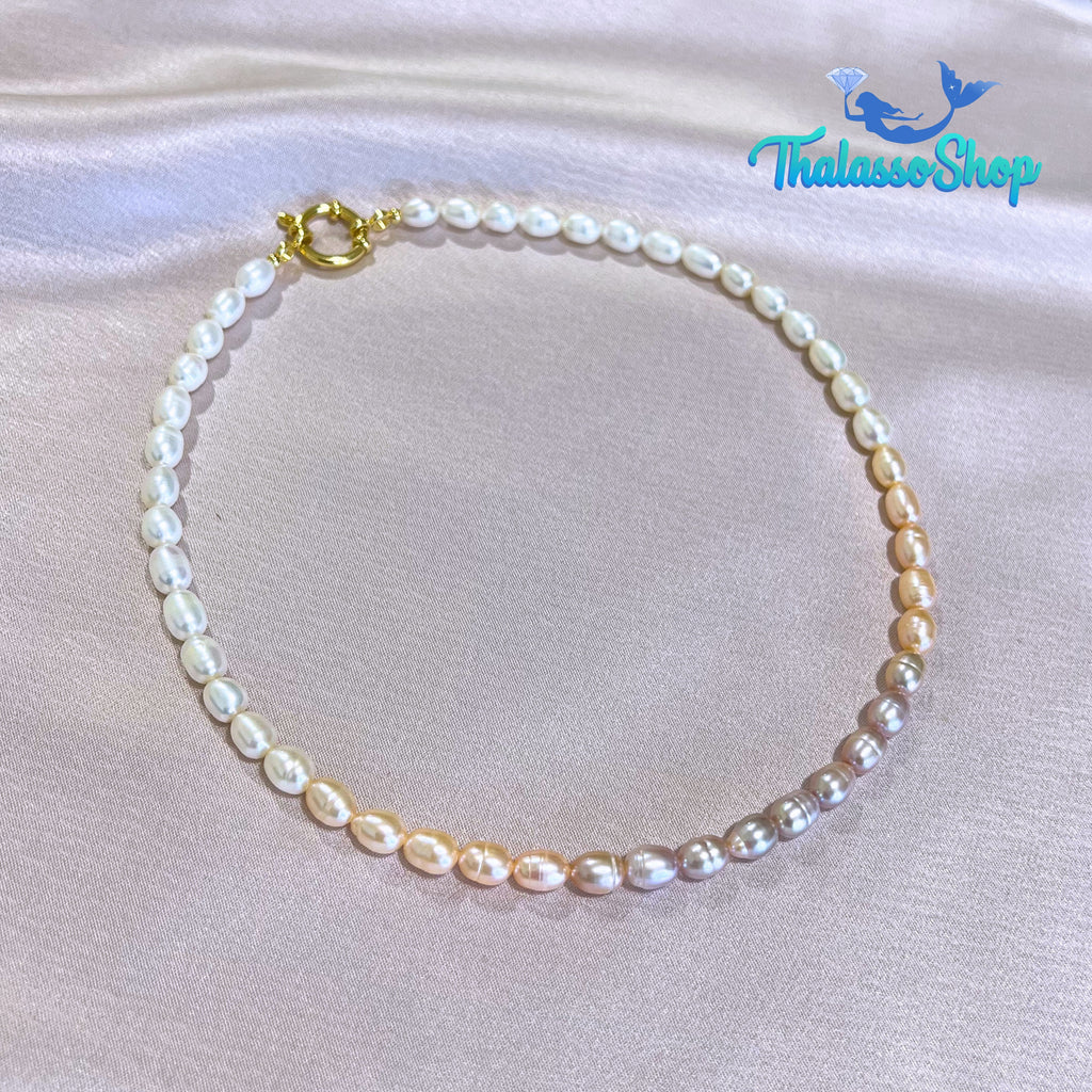 JEHZA Peach-Lilac Pearl Necklace