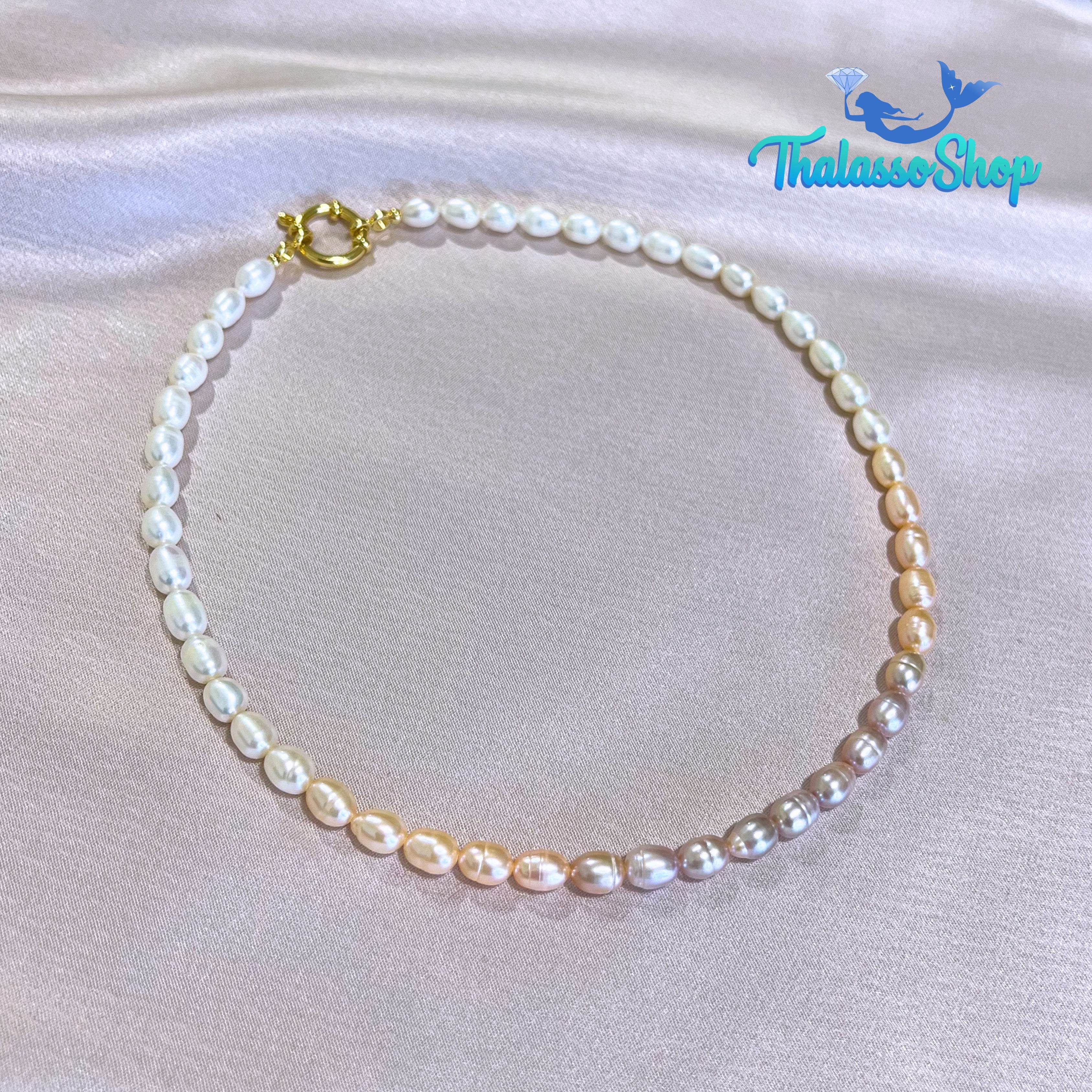 JEHZA Peach-Lilac Pearl Necklace