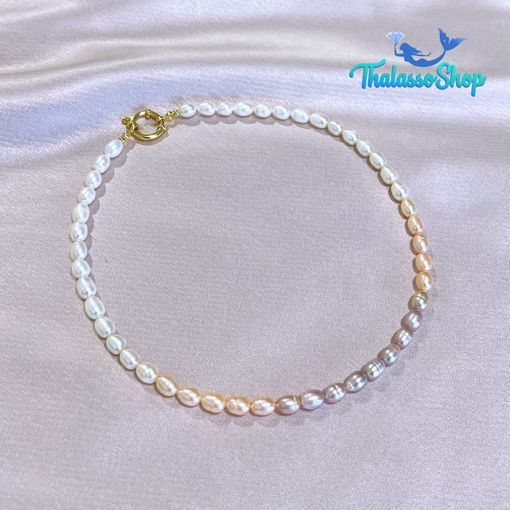JEHZA Peach-Lilac Pearl Necklace