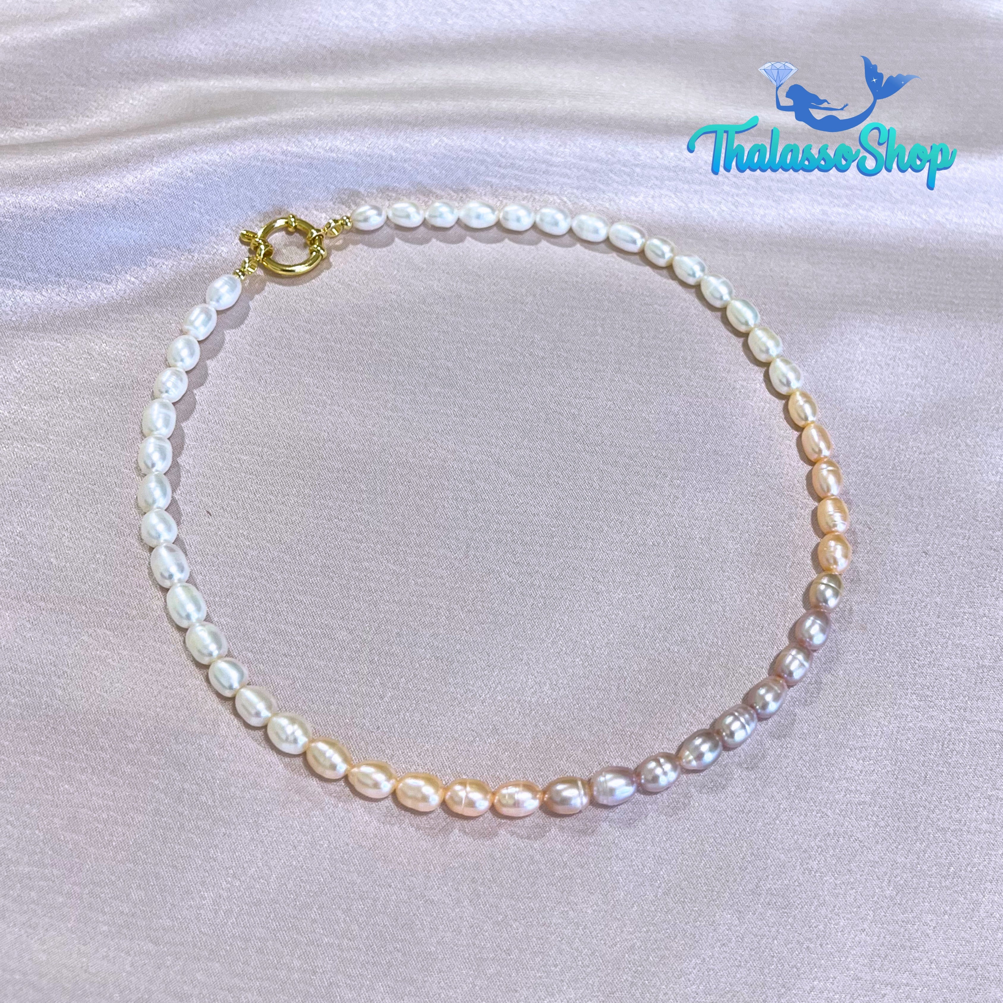 JEHZA Peach-Lilac Pearl Necklace