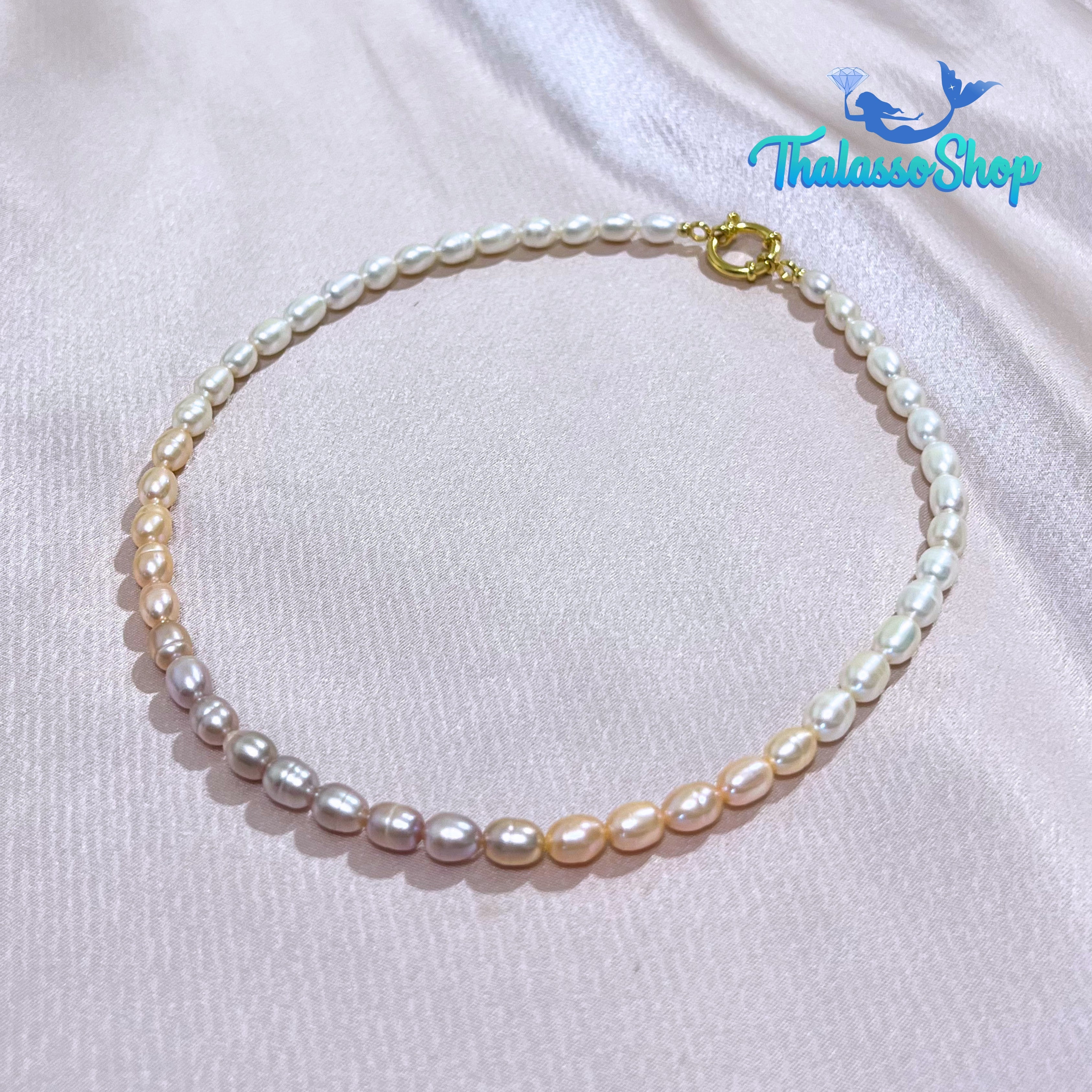 JEHZA Peach-Lilac Pearl Necklace