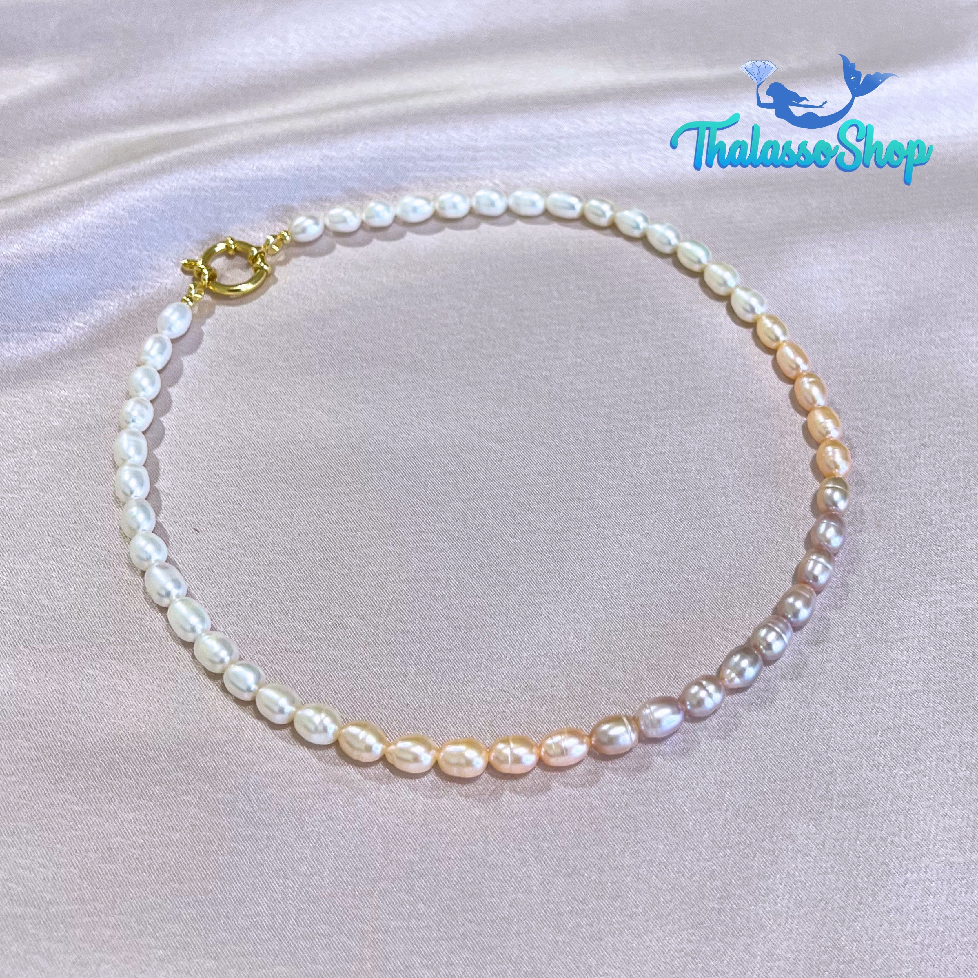 JEHZA Peach-Lilac Pearl Necklace