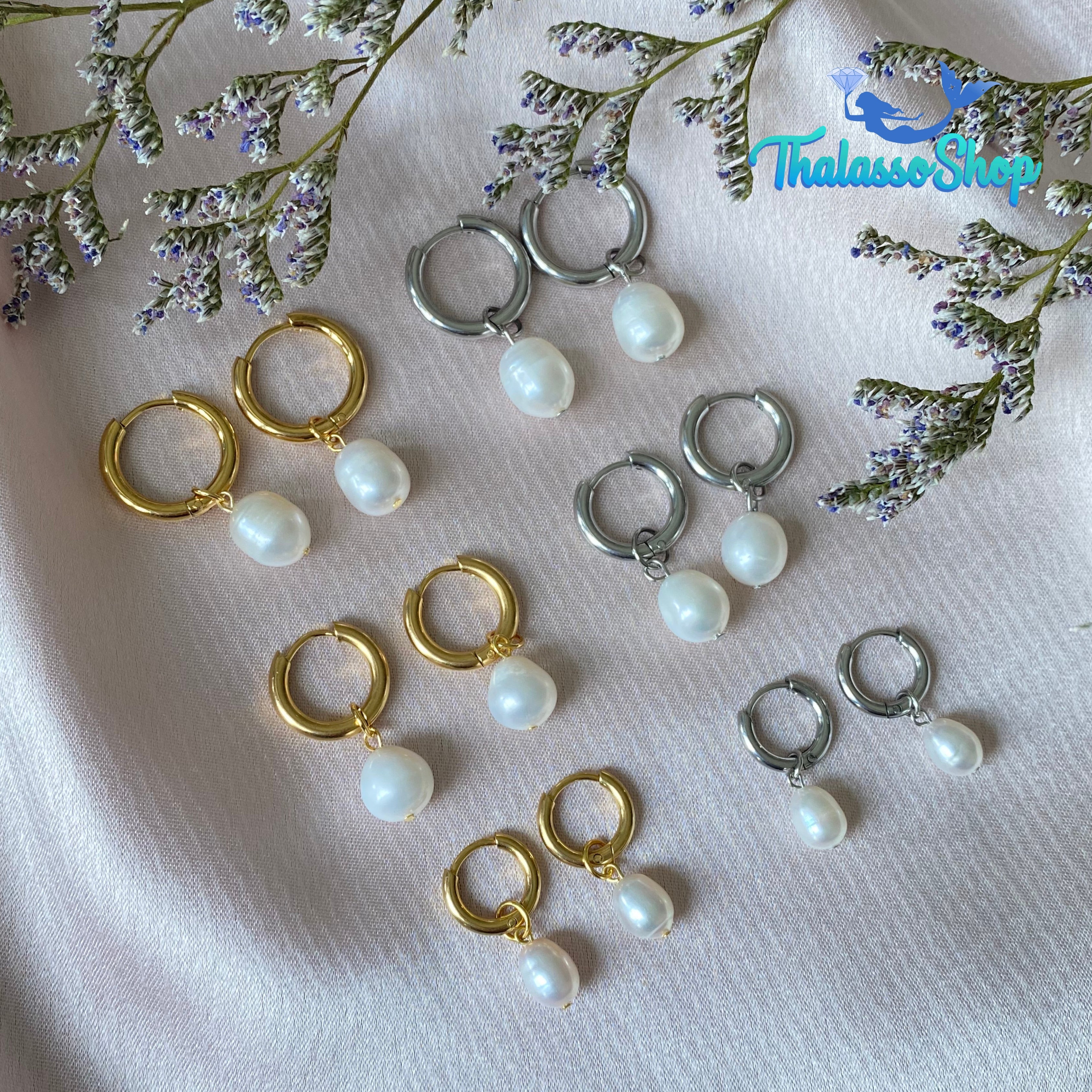 JENNIFER Pearl Hoop Earrings