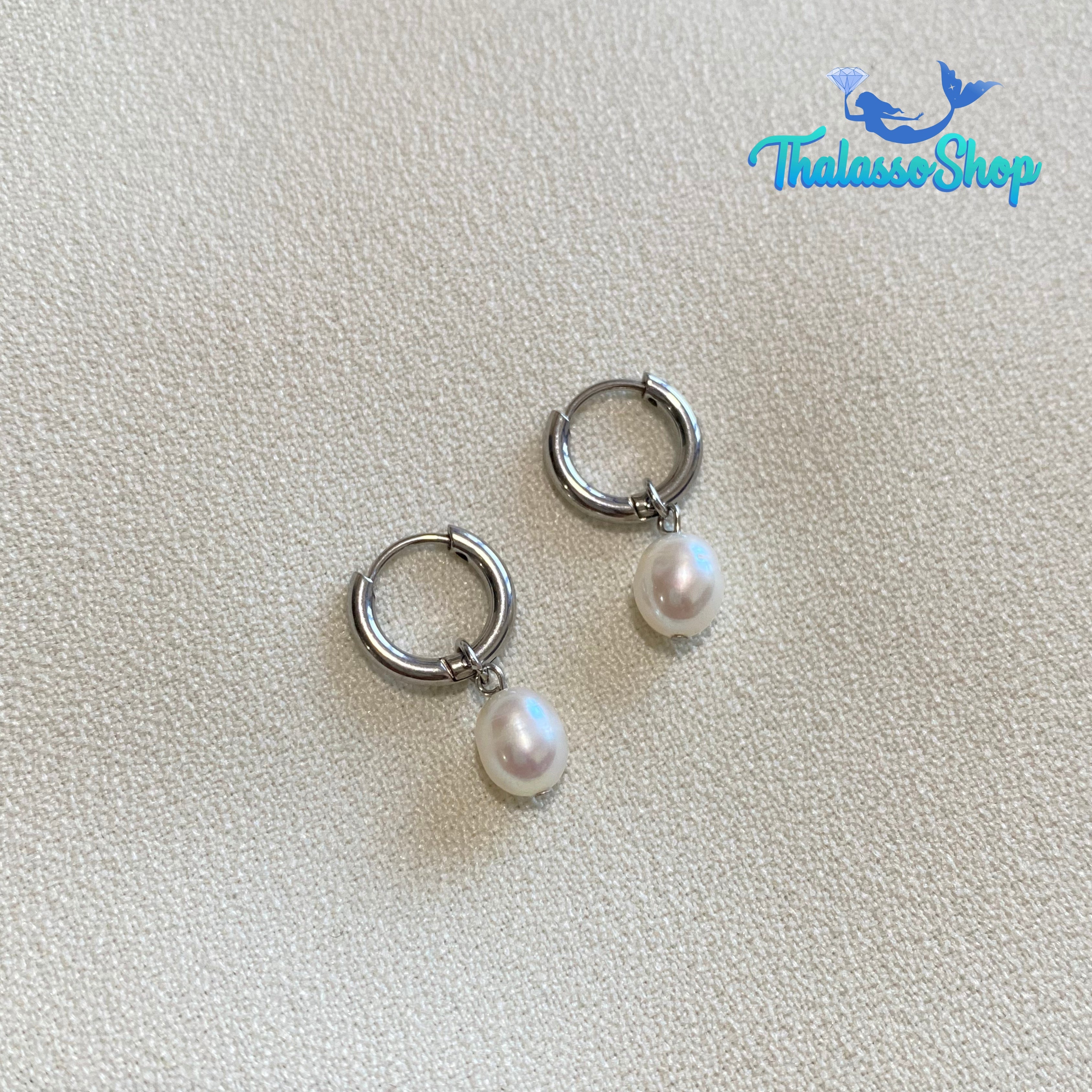 JENNIFER Pearl Hoop Earrings