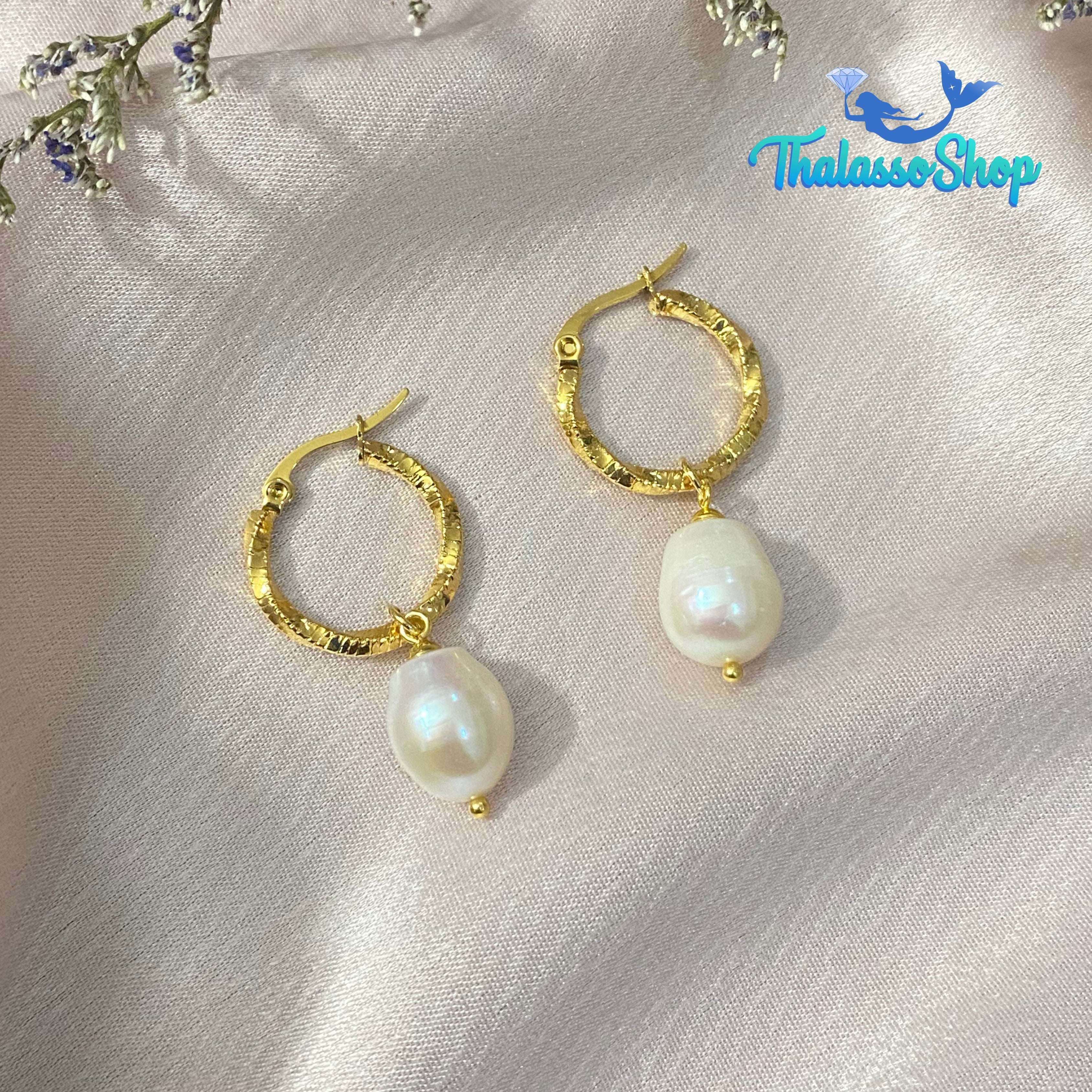 OXANA Pearl Hoop Earrings