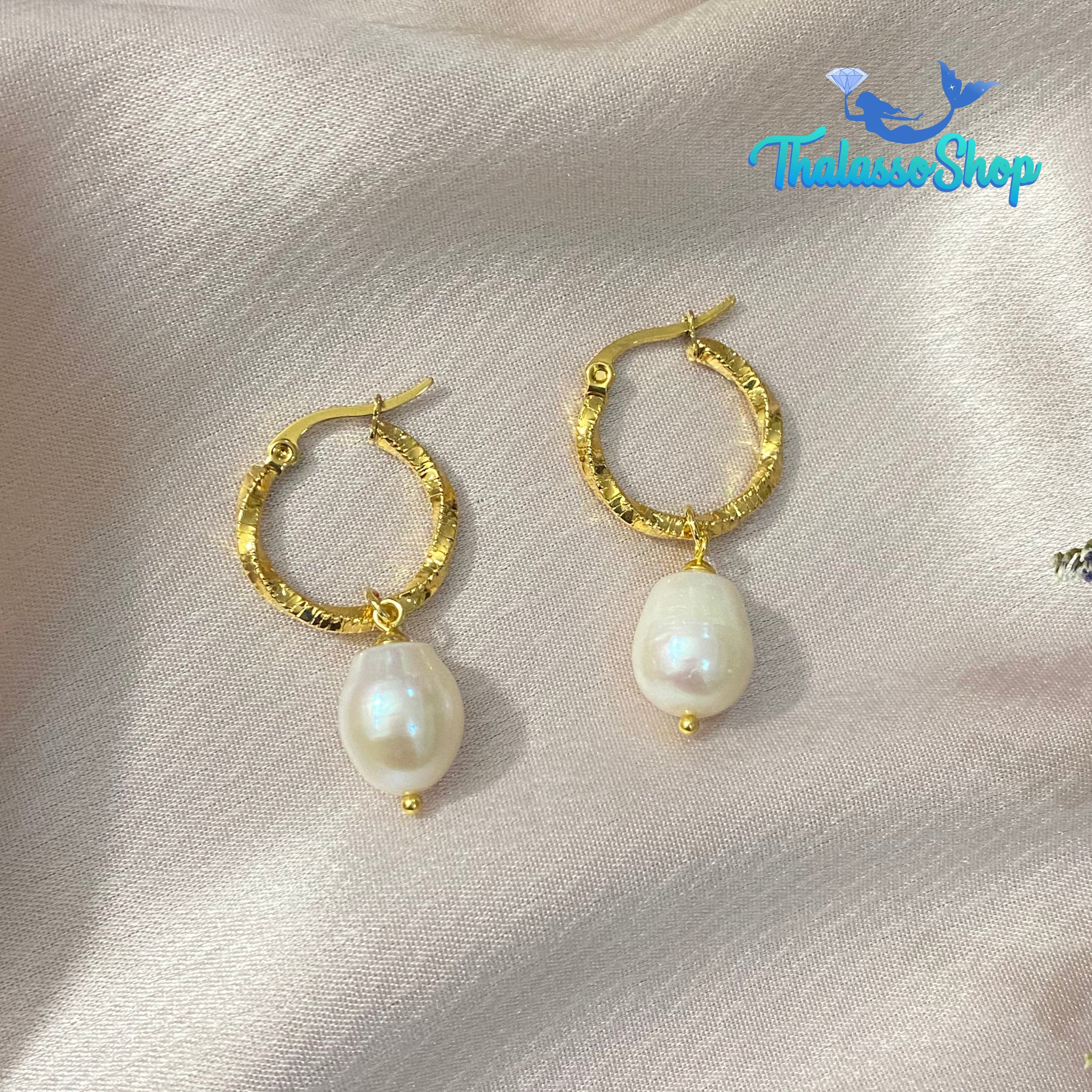 OXANA Pearl Hoop Earrings