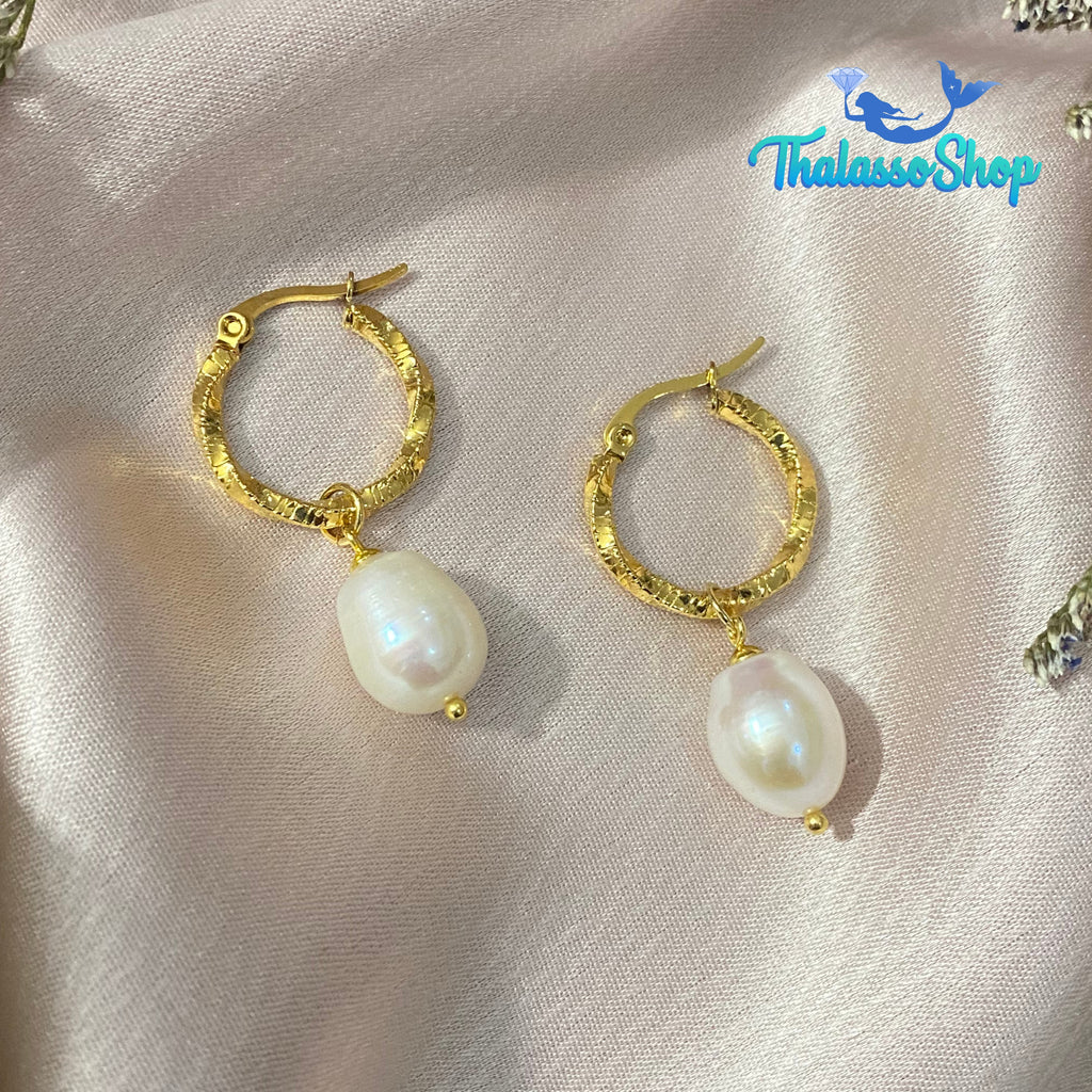 OXANA Pearl Hoop Earrings