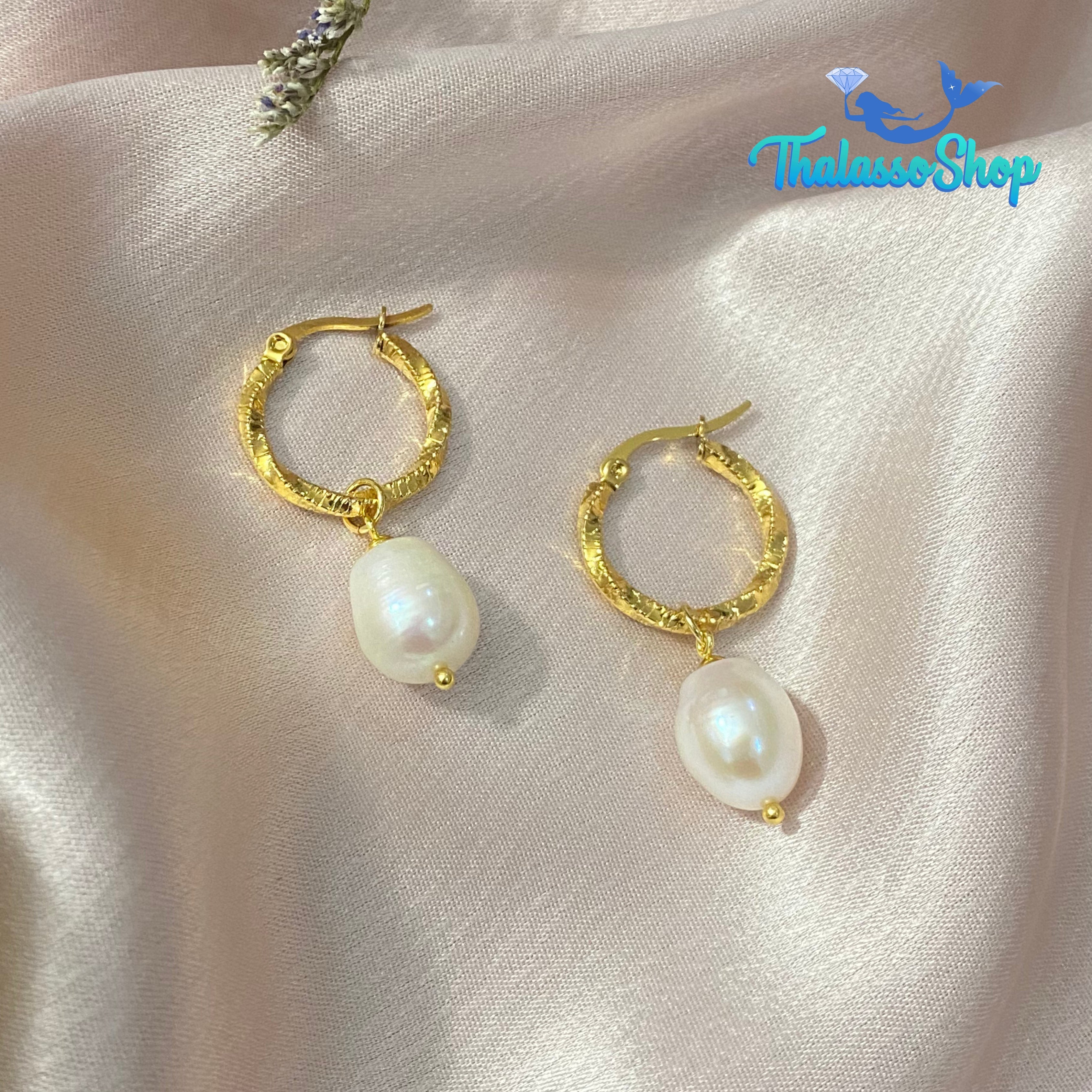 OXANA Pearl Hoop Earrings