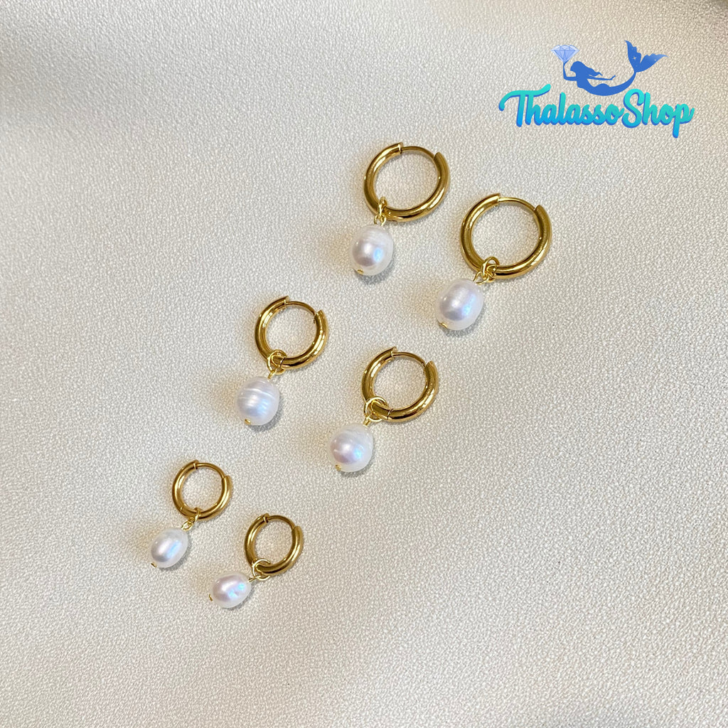 JENNIFER Pearl Hoop Earrings