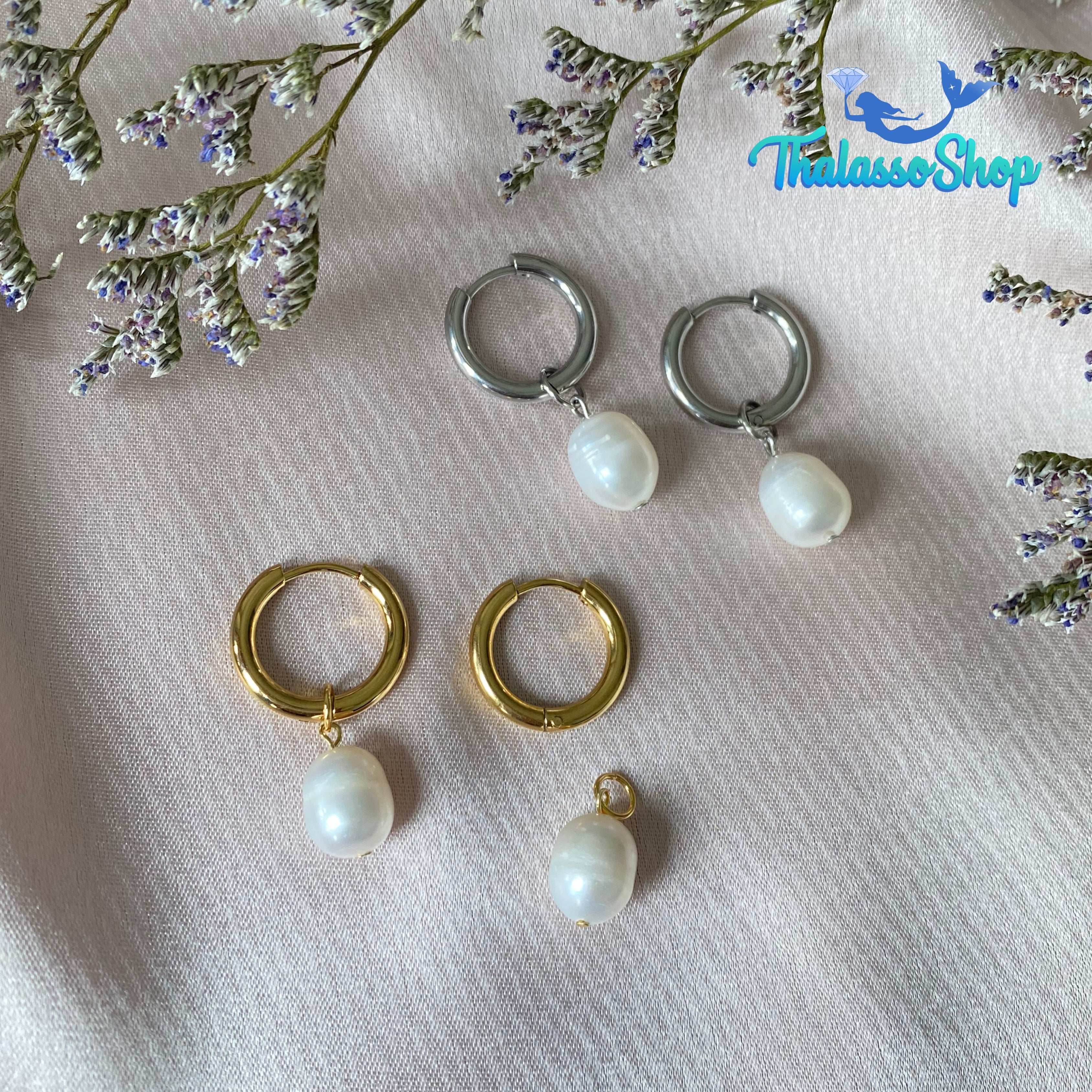 JENNIFER Pearl Hoop Earrings