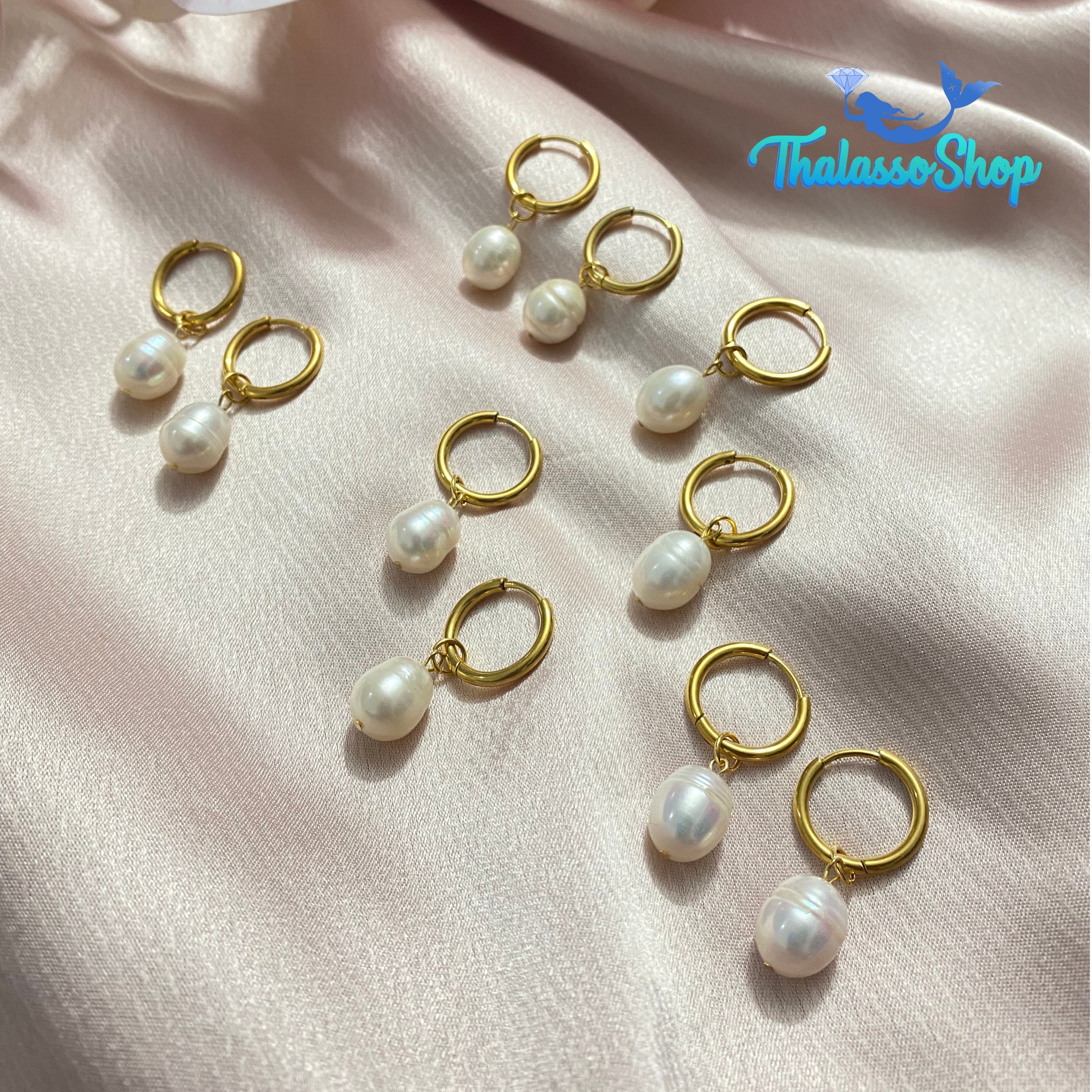 JENNIFER Pearl Hoop Earrings