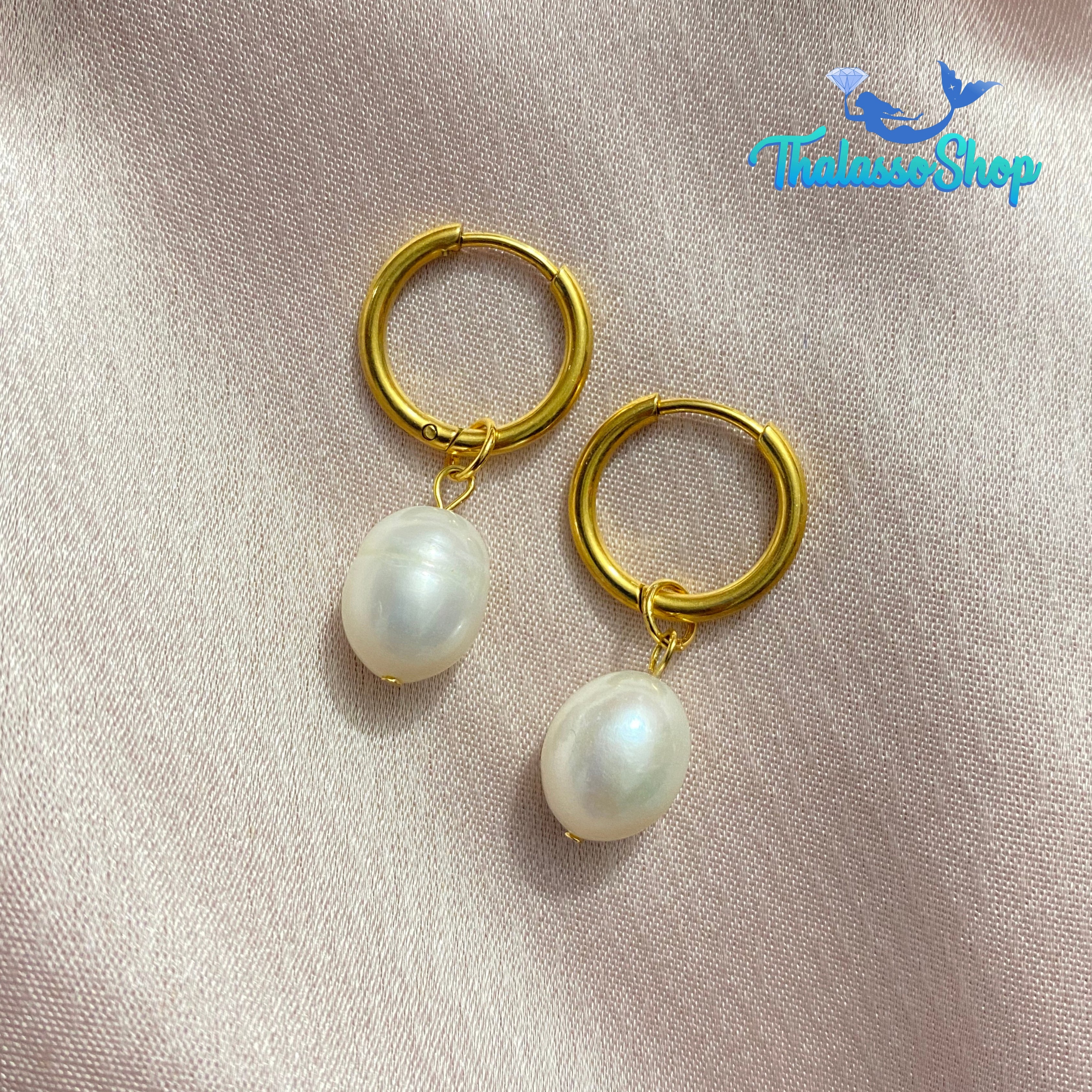 JENNIFER Pearl Hoop Earrings