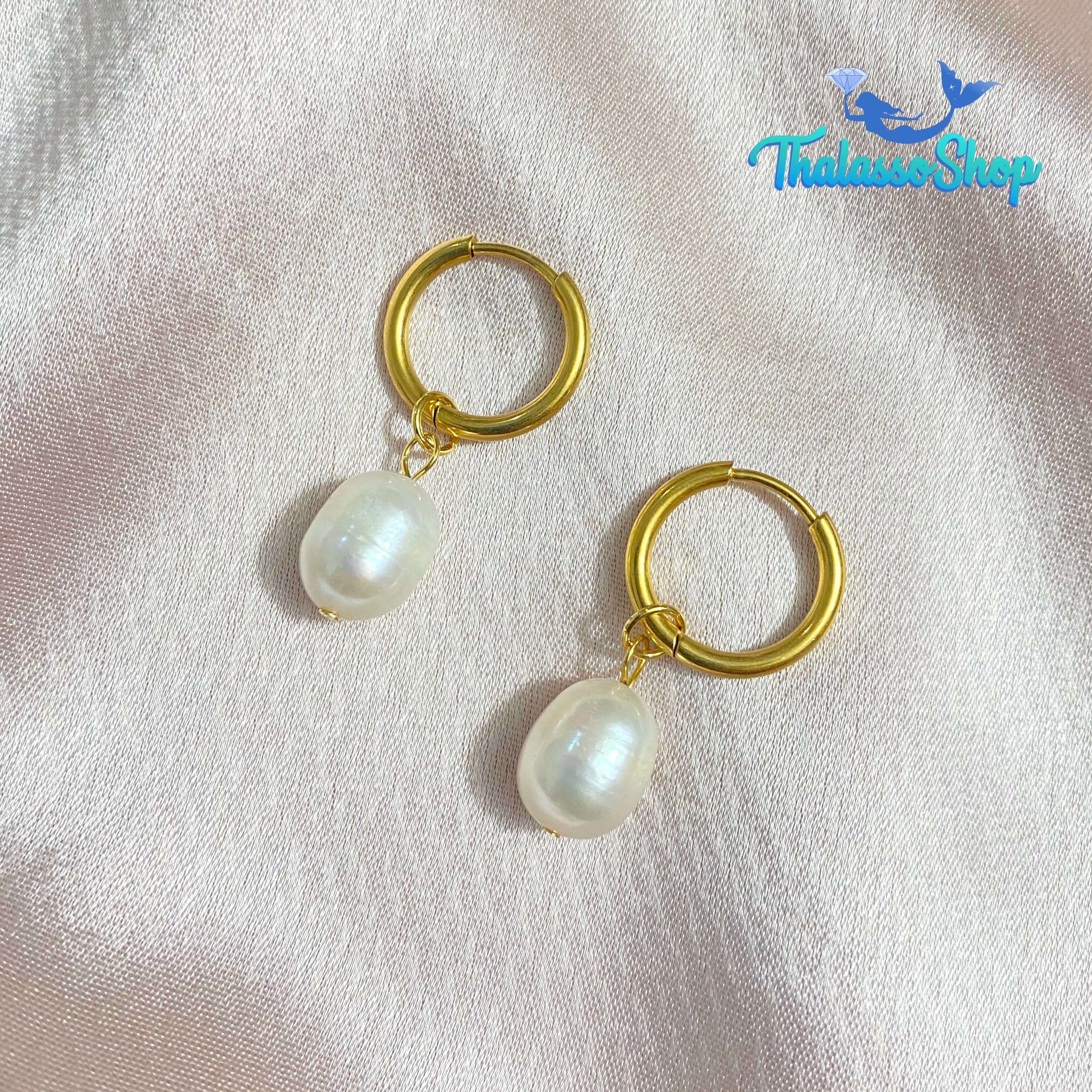 JENNIFER Pearl Hoop Earrings