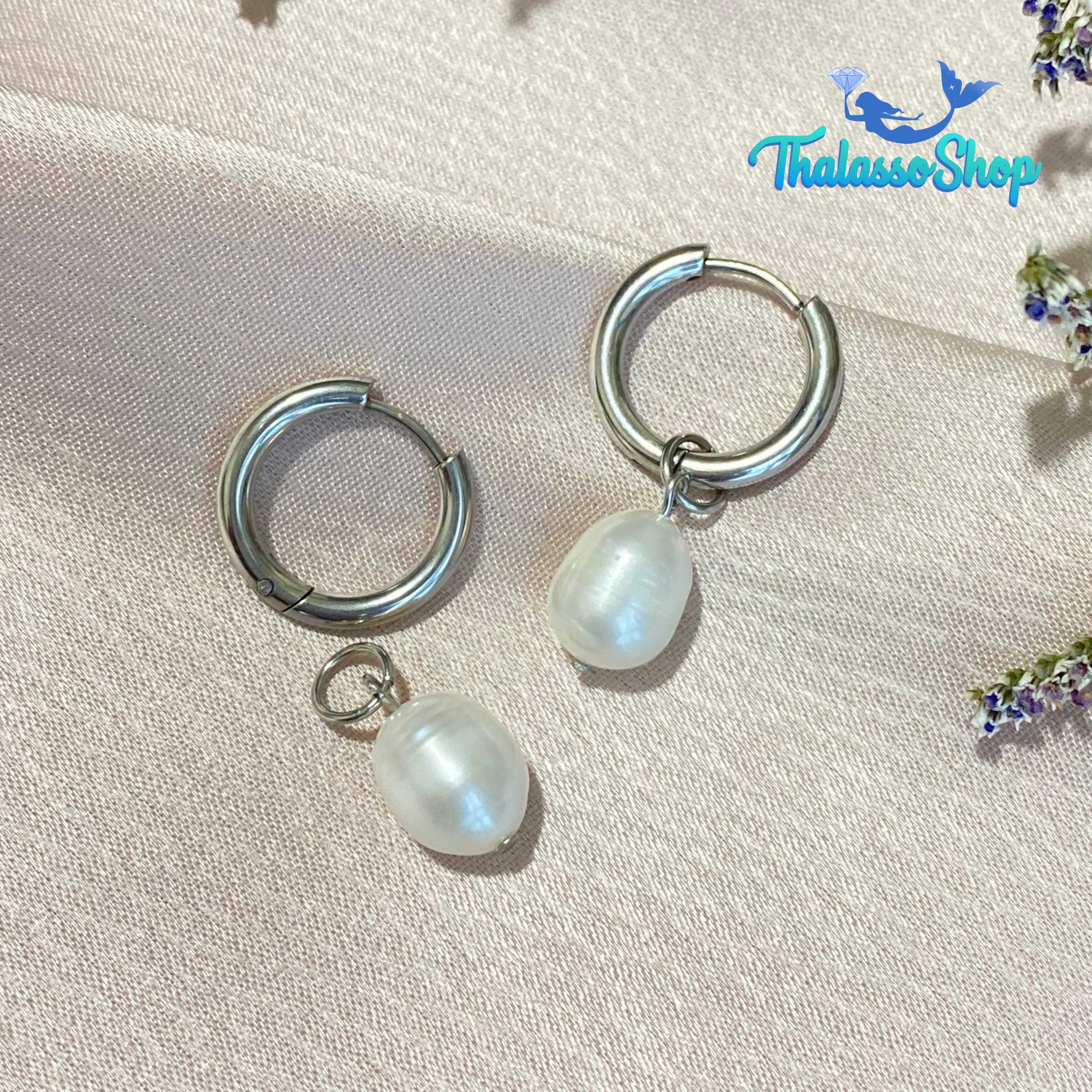 JENNIFER Pearl Hoop Earrings