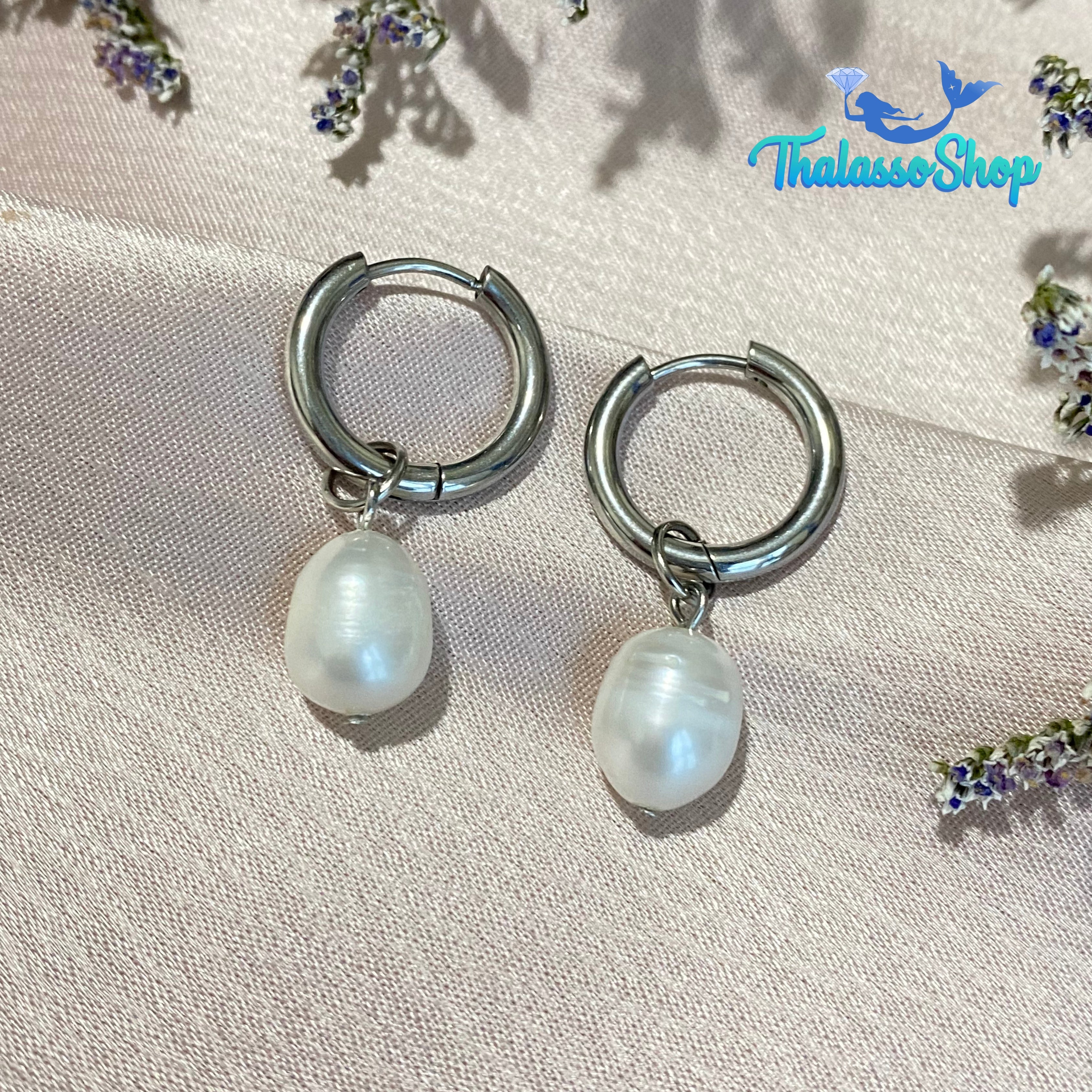 JENNIFER Pearl Hoop Earrings