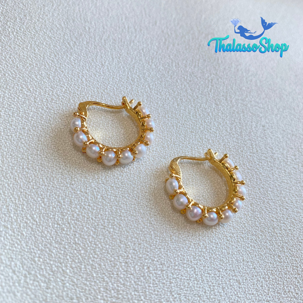 JACQUELYN pearl hoops