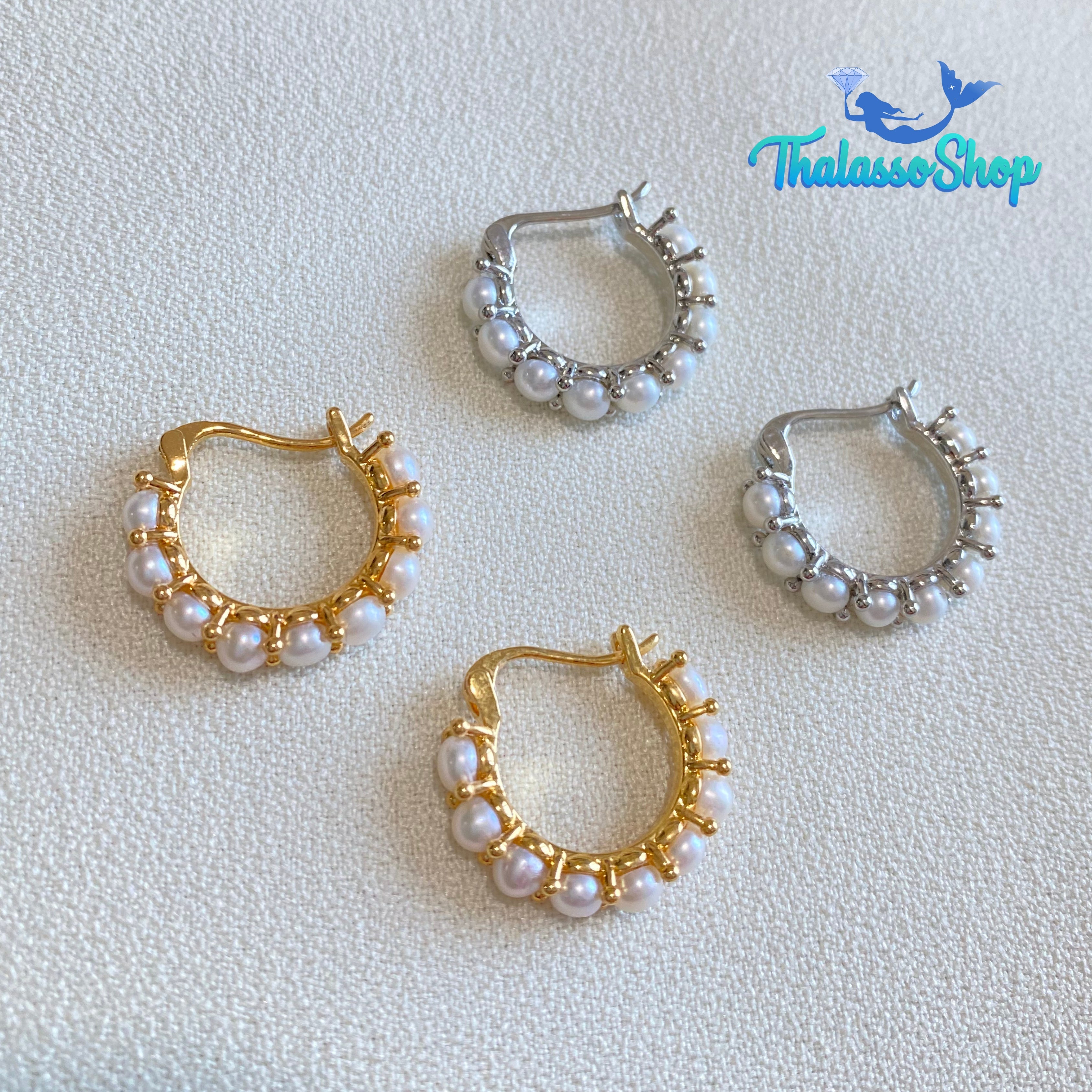JACQUELYN pearl hoops