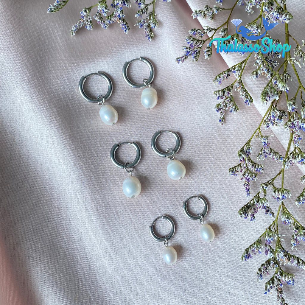 JENNIFER Pearl Hoop Earrings