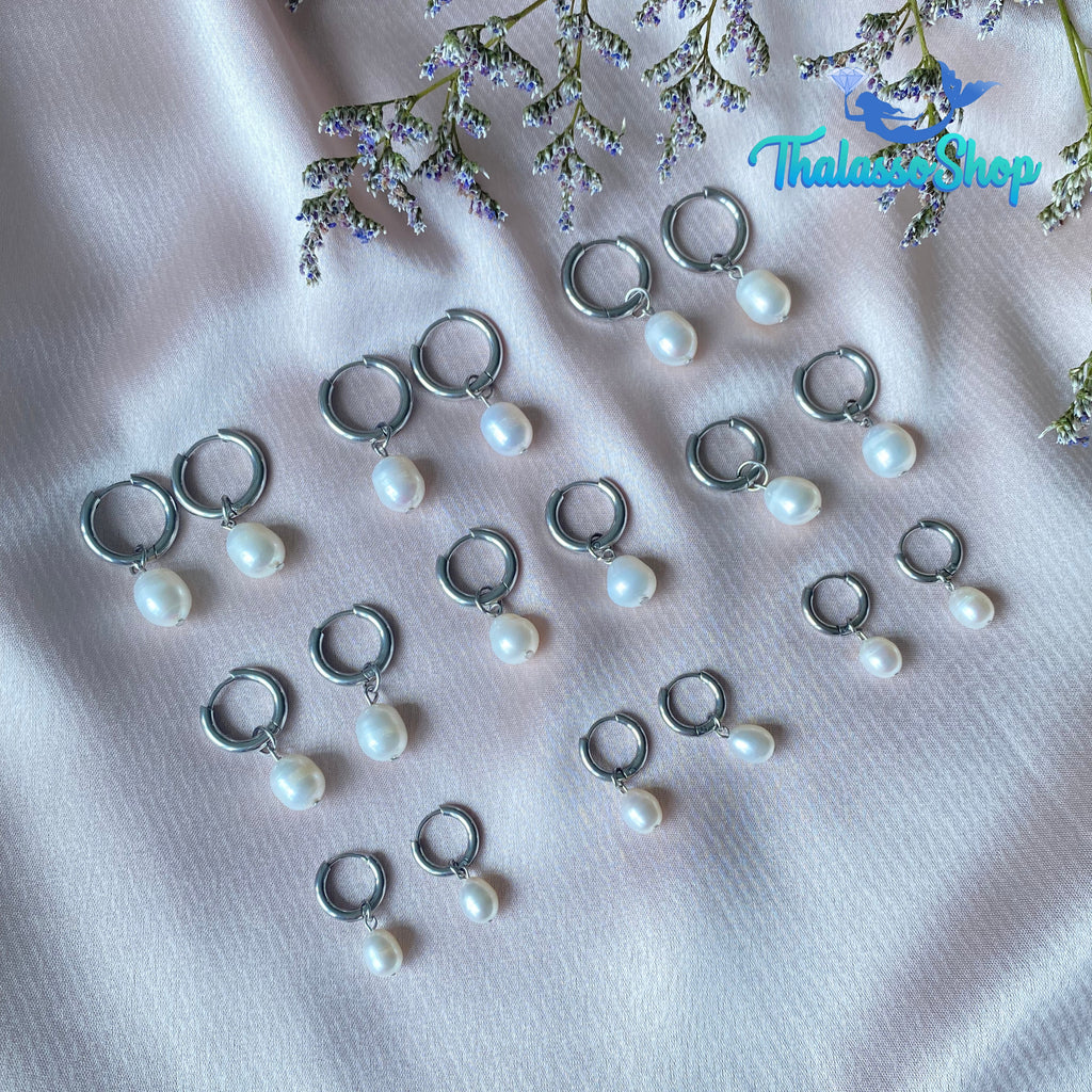 JENNIFER Pearl Hoop Earrings