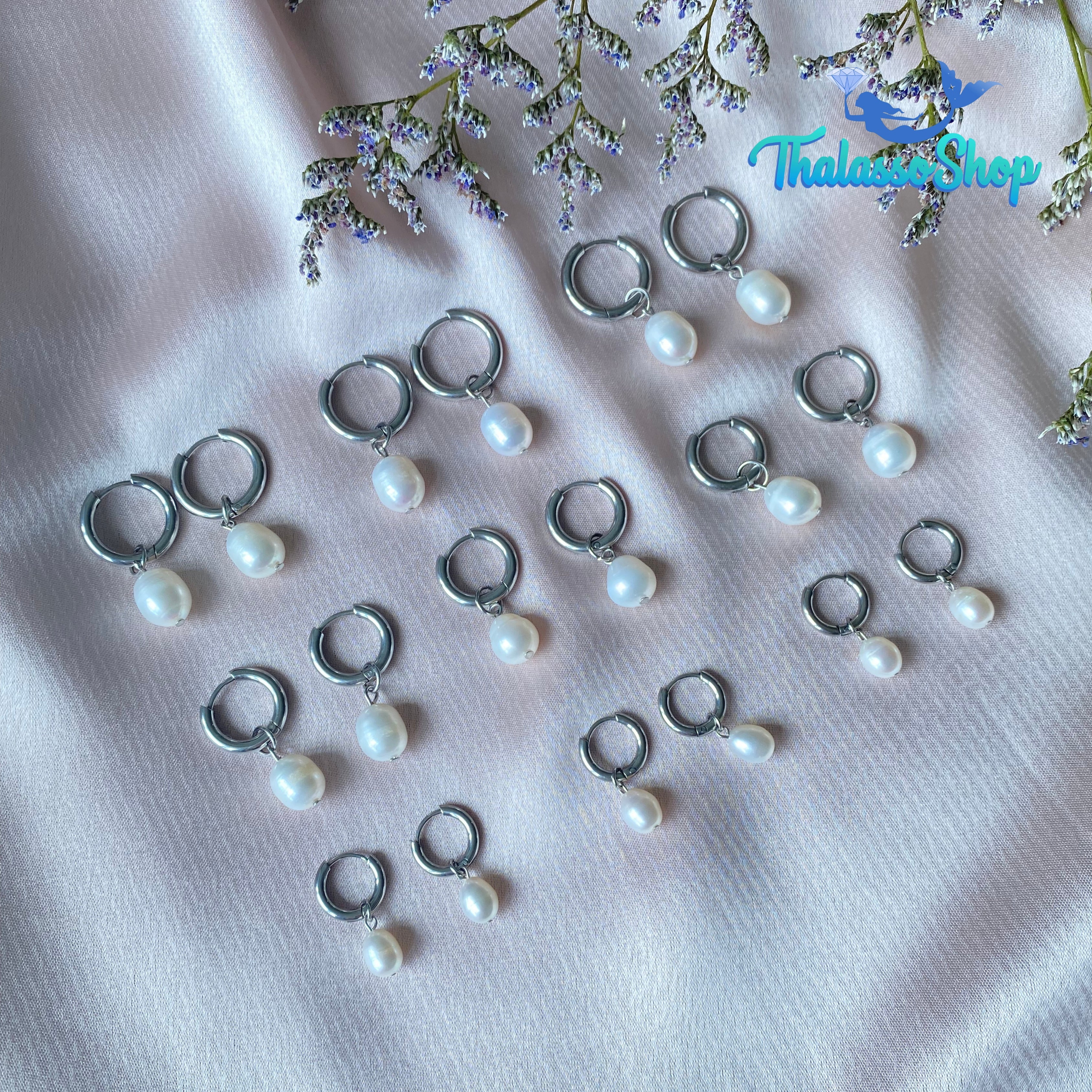 JENNIFER Pearl Hoop Earrings