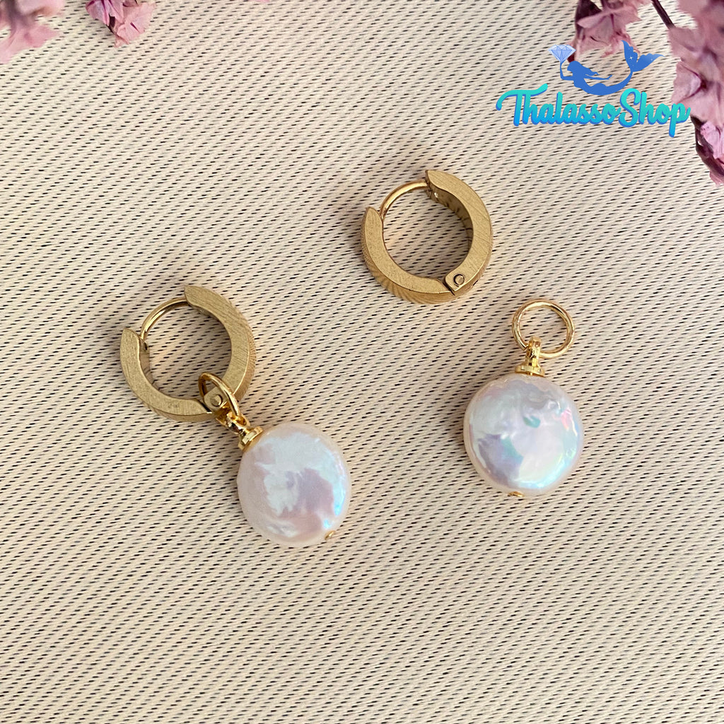 CORINNA pearl hoops
