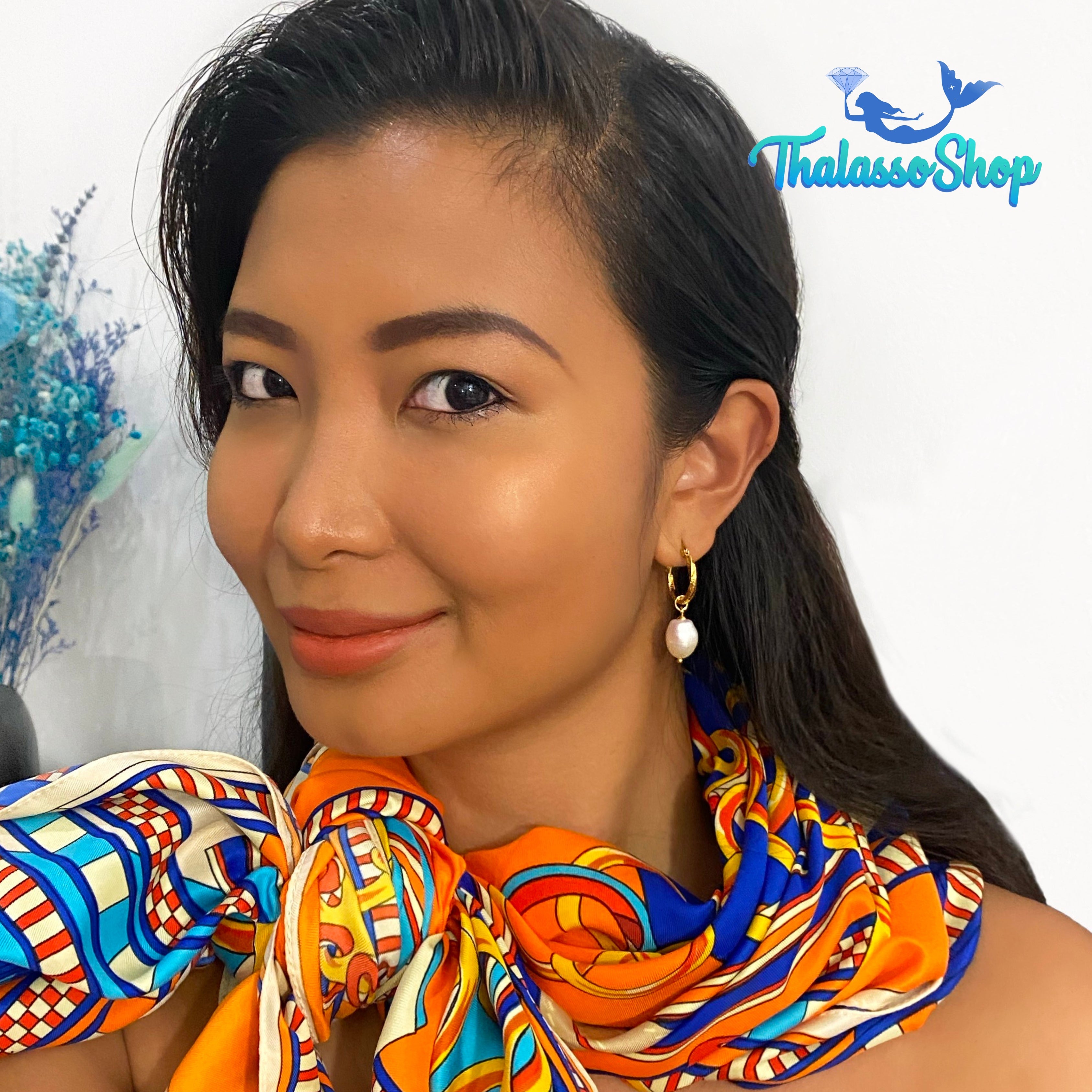 OXANA Pearl Hoop Earrings