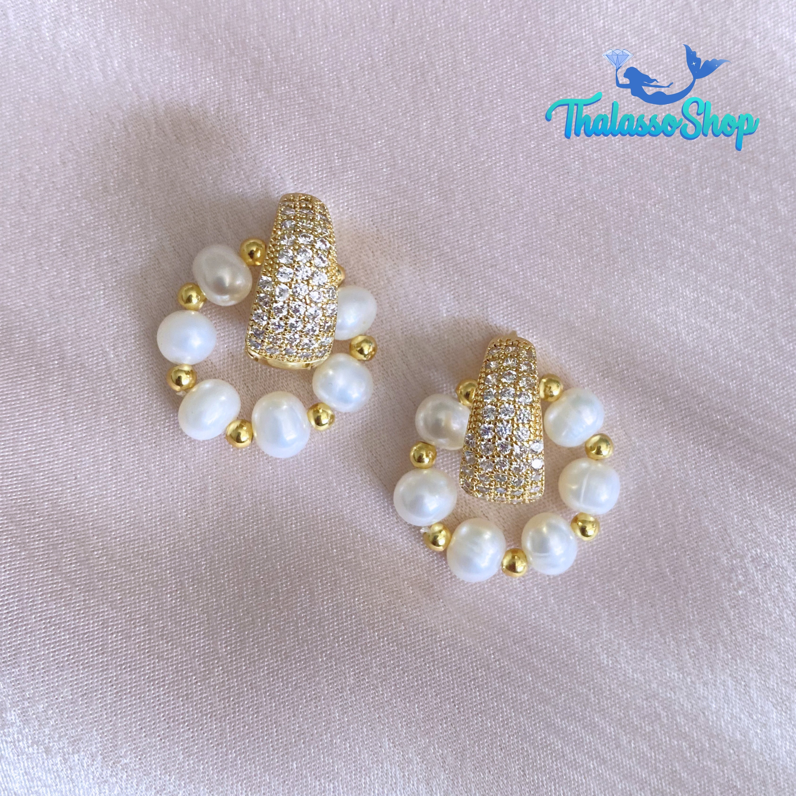 WILNELIA Pearl Hoop Earrings