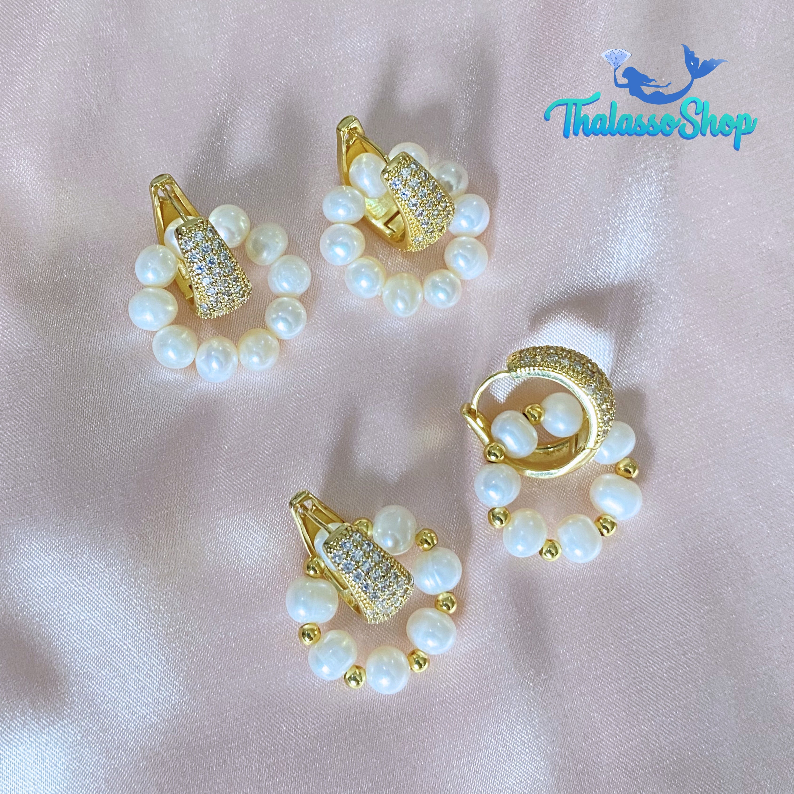 WILNELIA Pearl Hoop Earrings