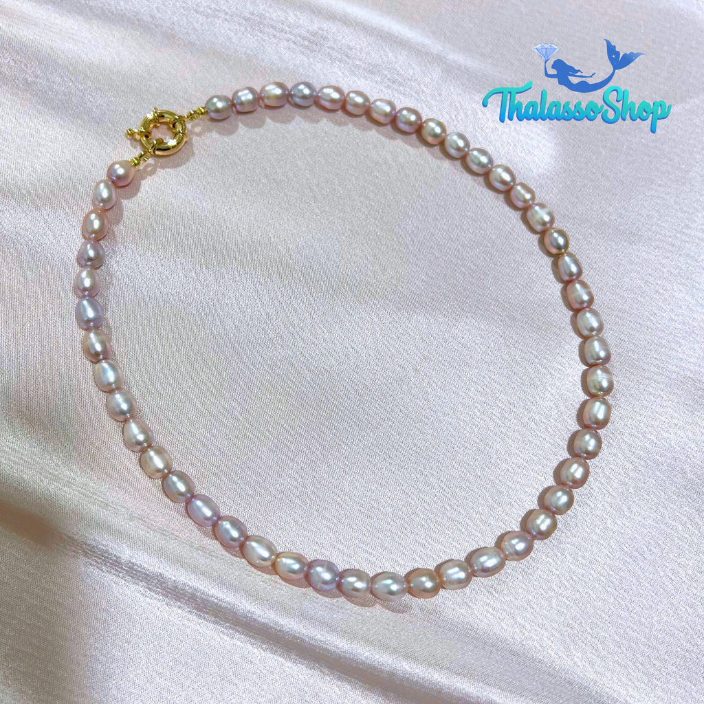 SHAMCEY Lavender-Lilac Pearl Necklace