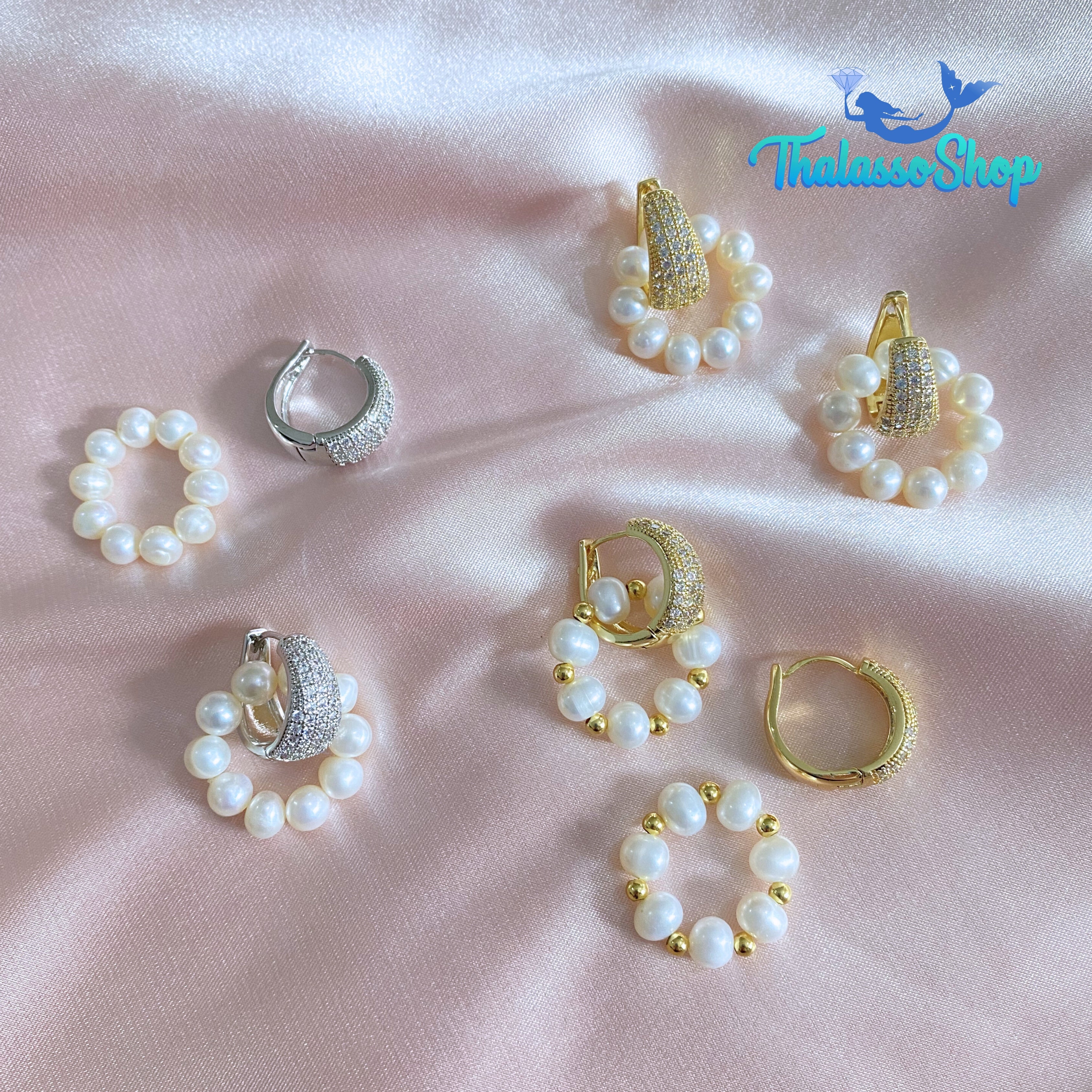 WILNELIA Pearl Hoop Earrings