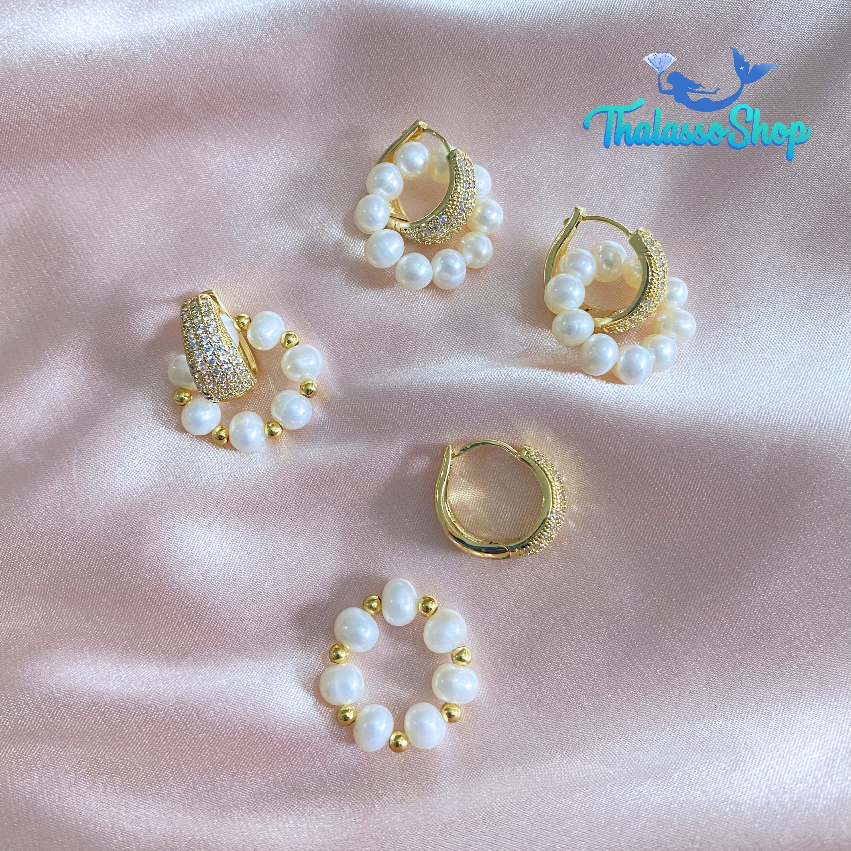 WILNELIA Pearl Hoop Earrings