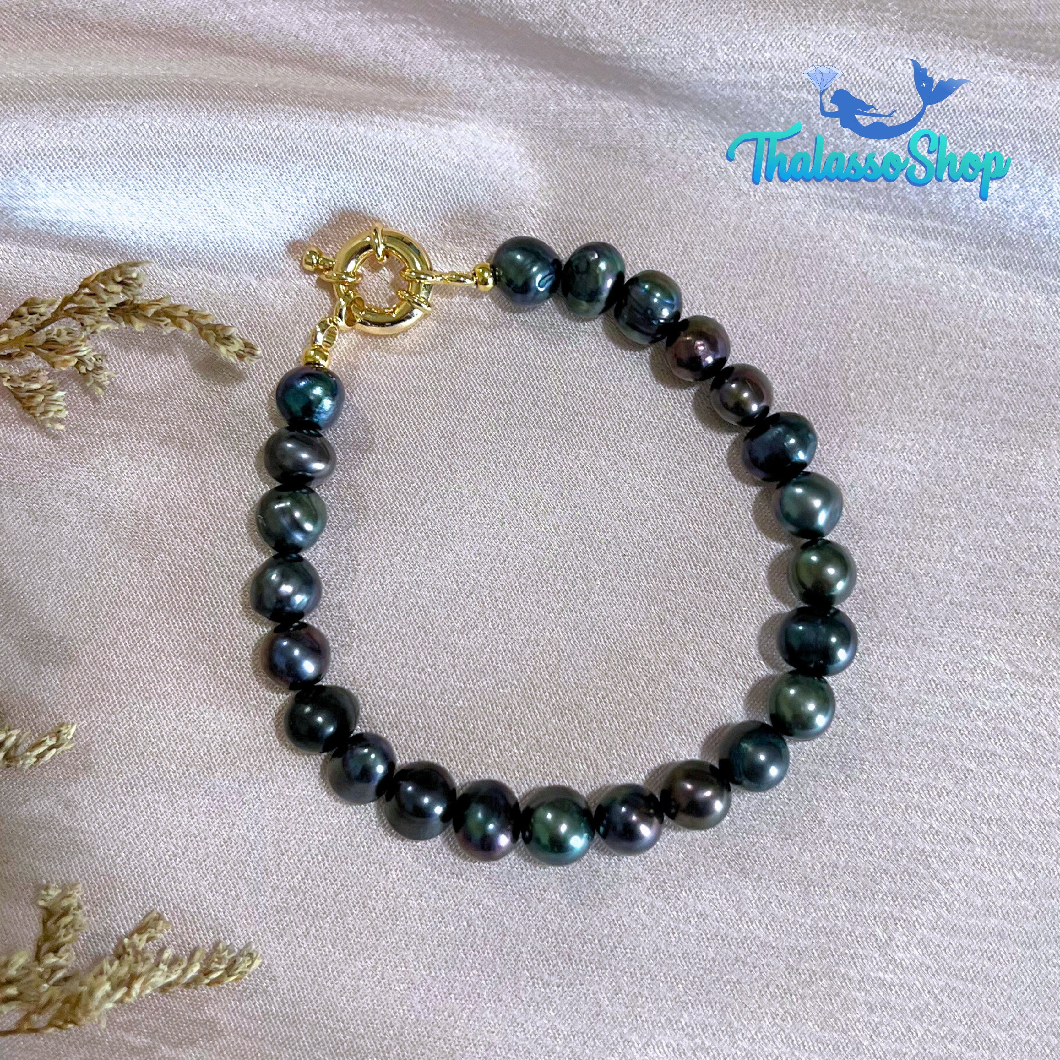 MIRIAM Peacock Black Pearl Bracelet