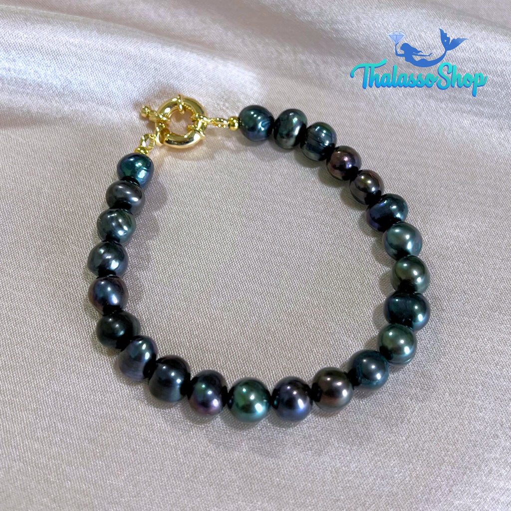 MIRIAM Peacock Black Pearl Bracelet