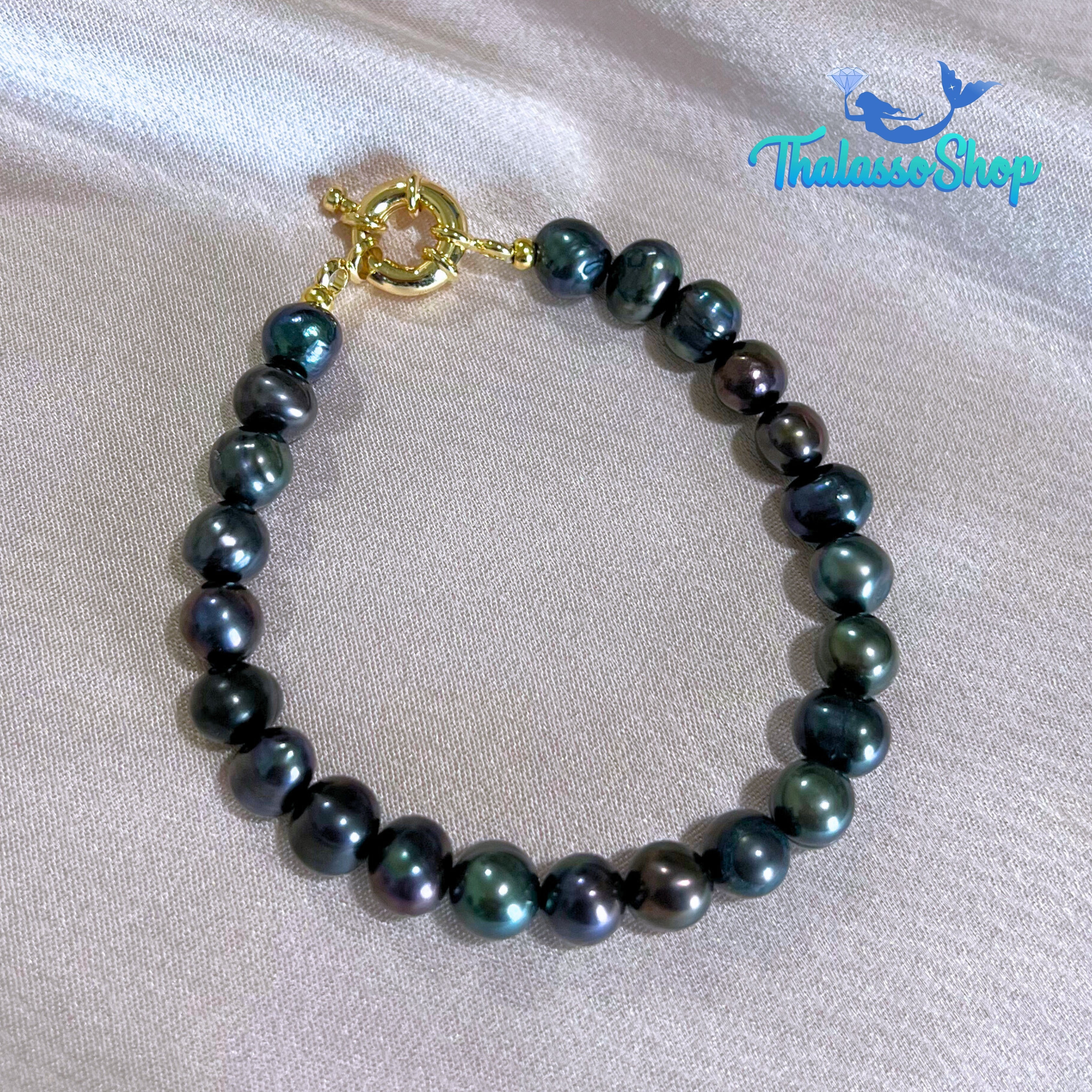 MIRIAM Peacock Black Pearl Bracelet
