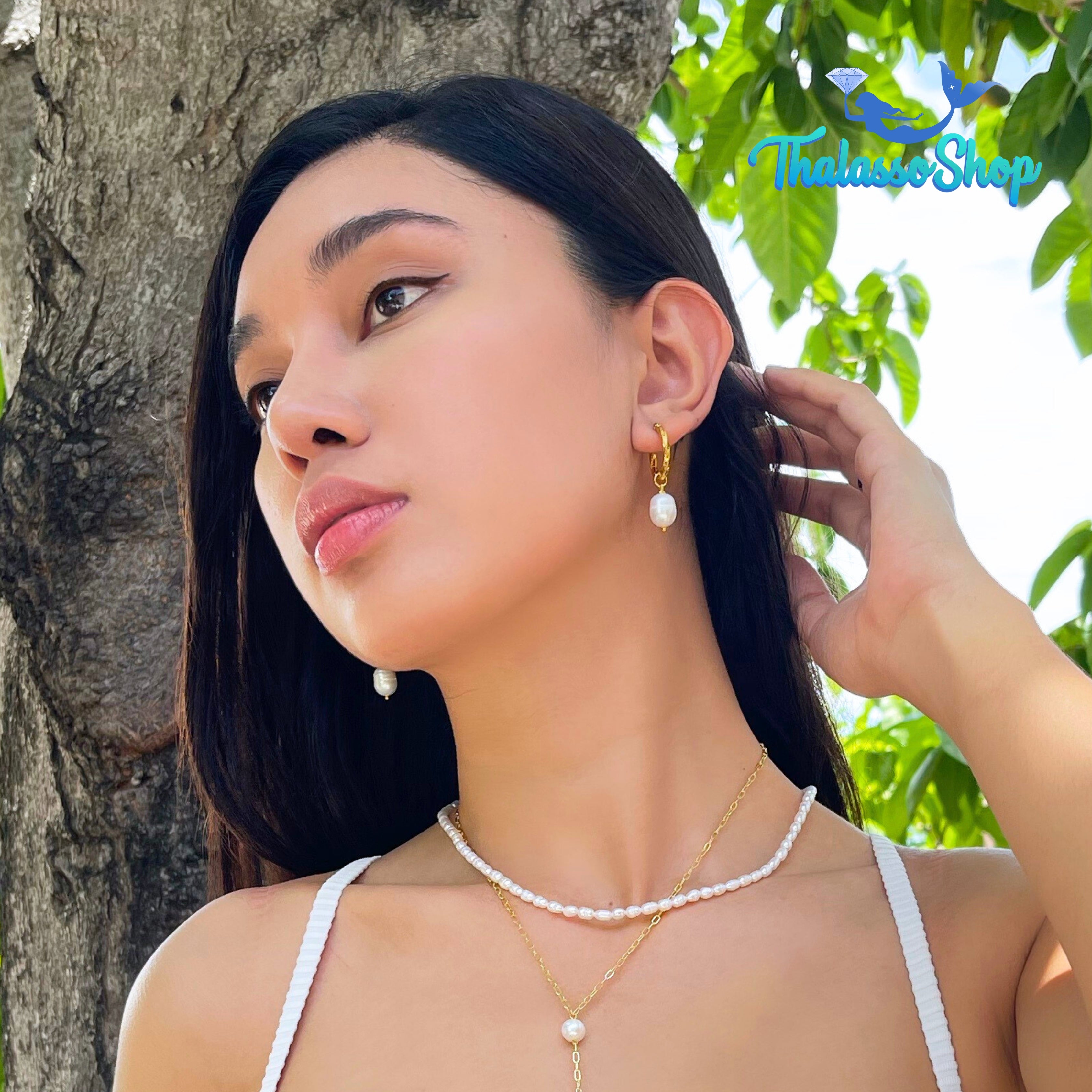 OXANA Pearl Hoop Earrings