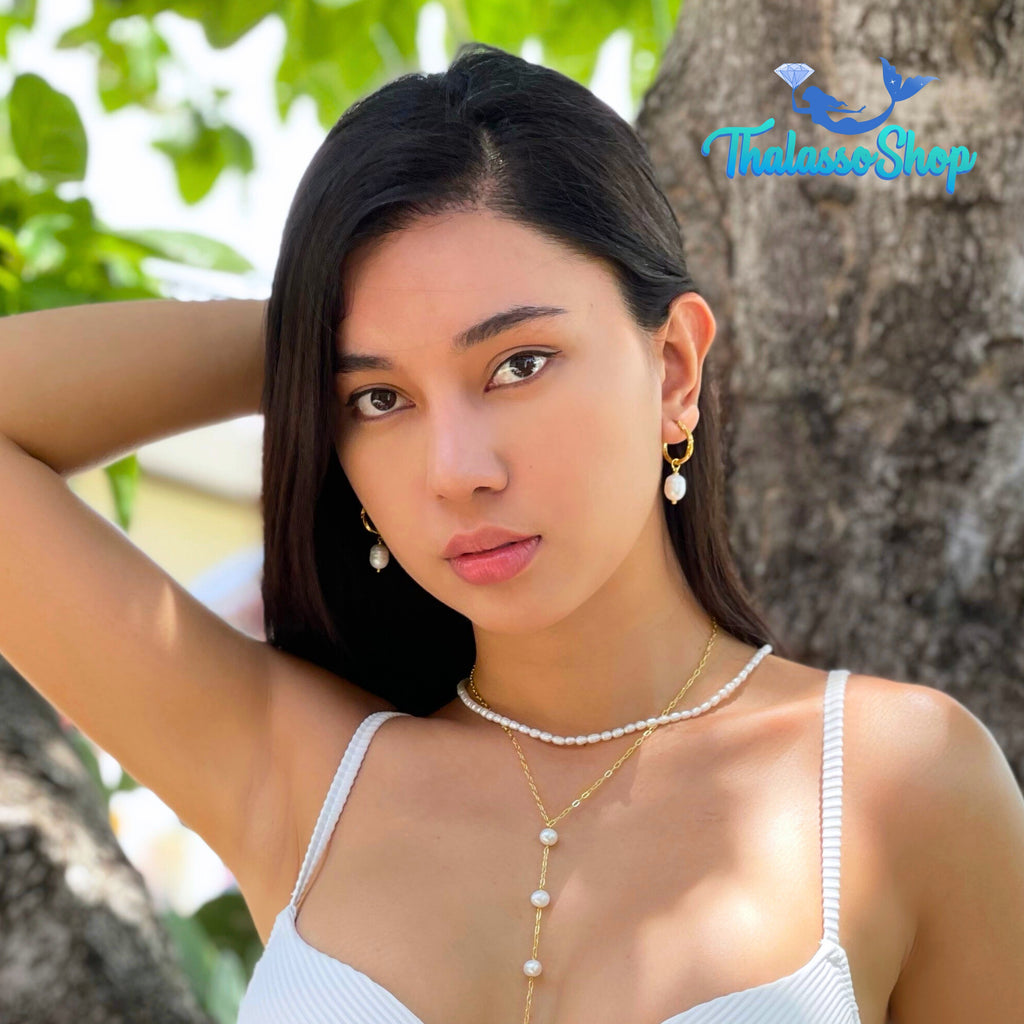 OXANA Pearl Hoop Earrings