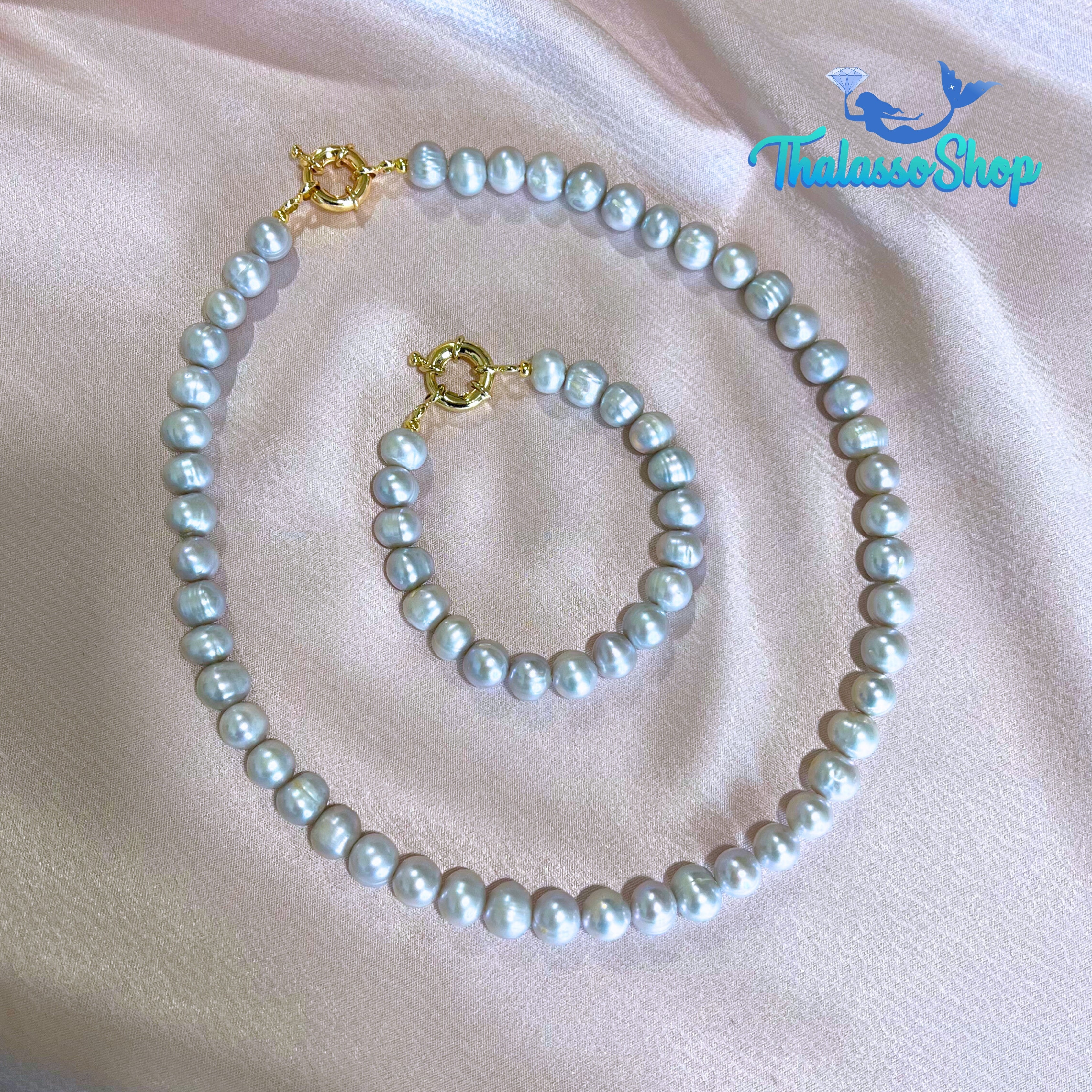 MIRIAM Grey Pearl Necklace