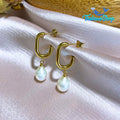 SHEYNNIS Pearl Hoop Earrings