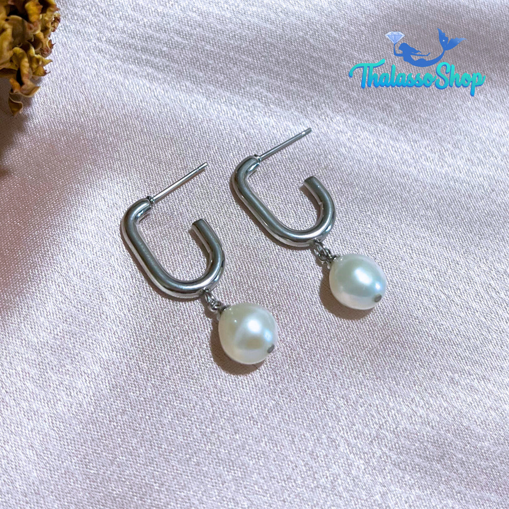 SHEYNNIS Pearl Hoop Earrings